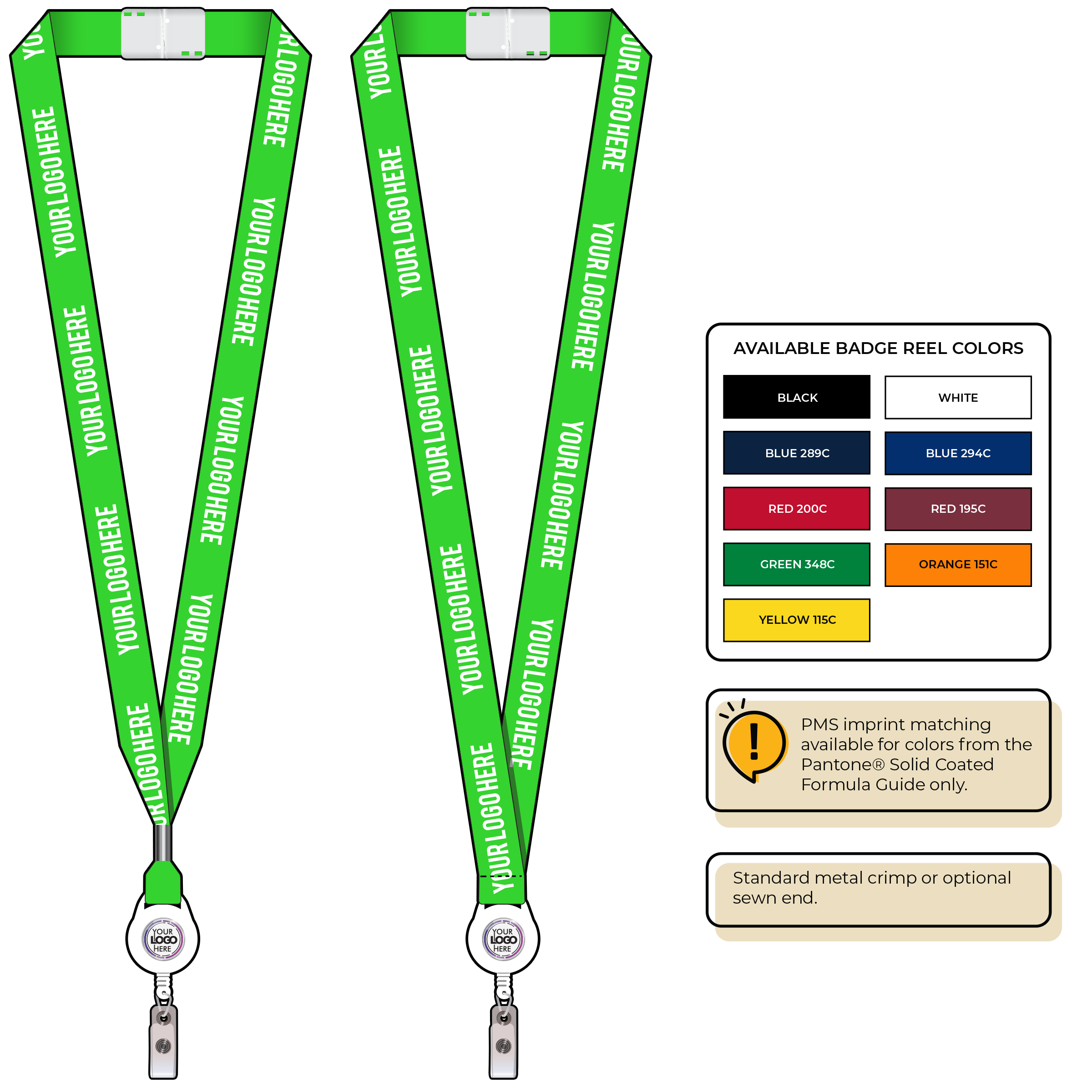 BHN013 | 3/4" Neon MicroWeave Silkscreen Lanyards :: NON-STANDARD END ATTACHMENTS