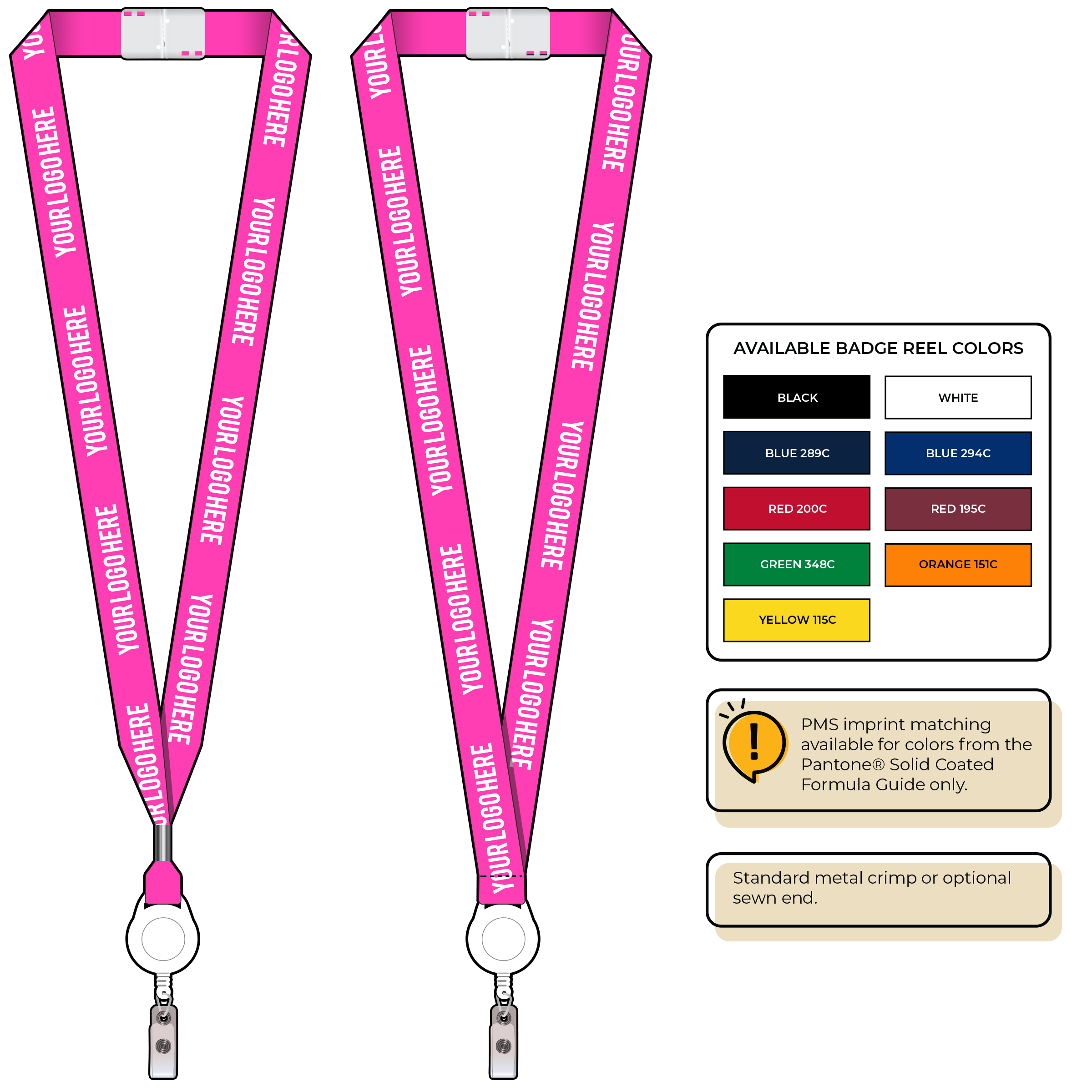 BHN013 | 3/4" Neon MicroWeave Silkscreen Lanyards :: NON-STANDARD END ATTACHMENTS
