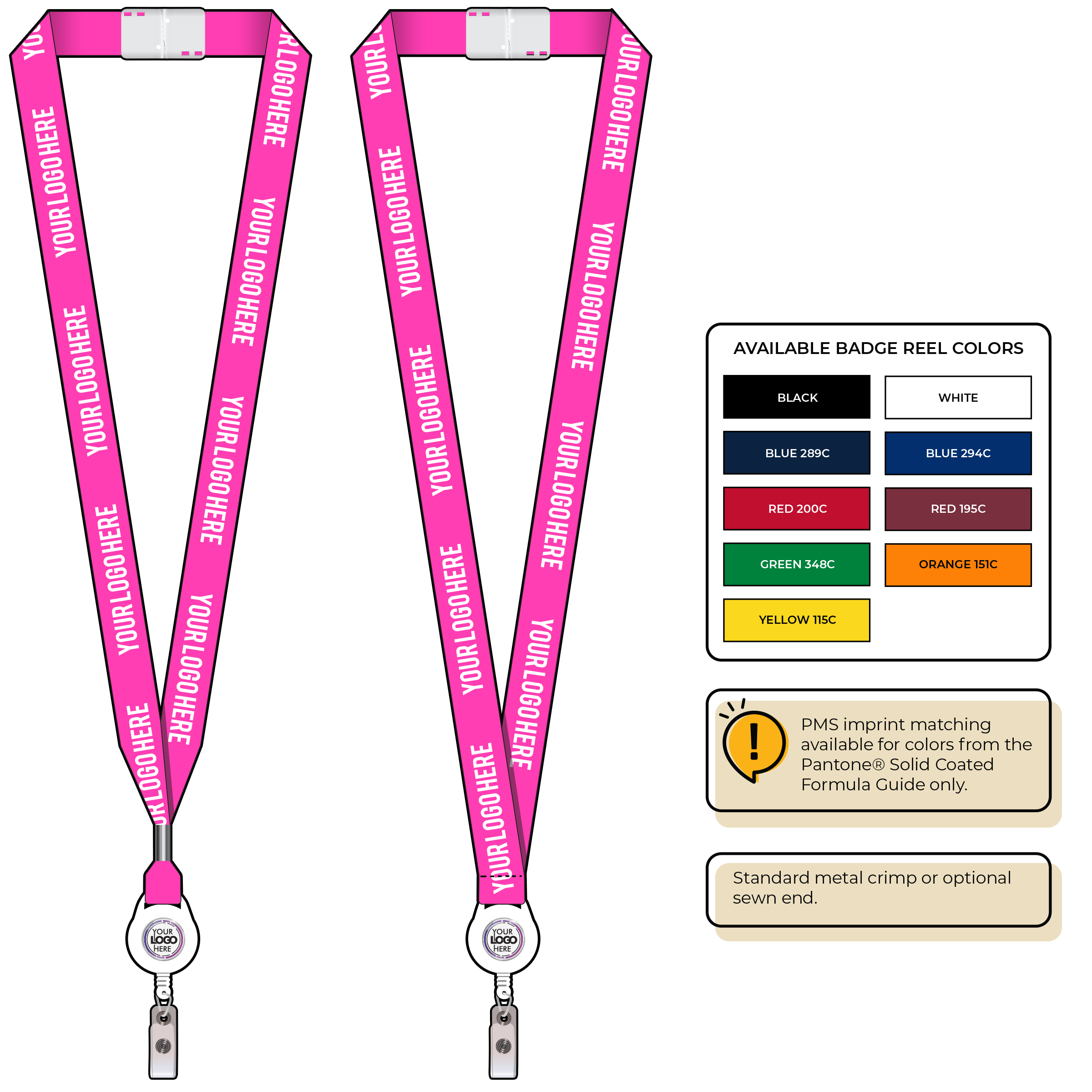 BHN013 | 3/4" Neon MicroWeave Silkscreen Lanyards :: NON-STANDARD END ATTACHMENTS