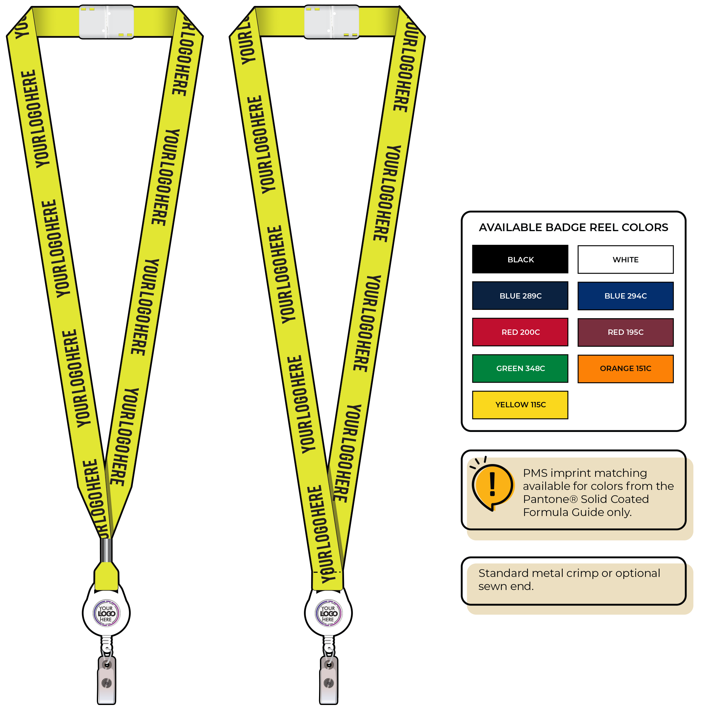 BHN013 | 3/4" Neon MicroWeave Silkscreen Lanyards :: NON-STANDARD END ATTACHMENTS
