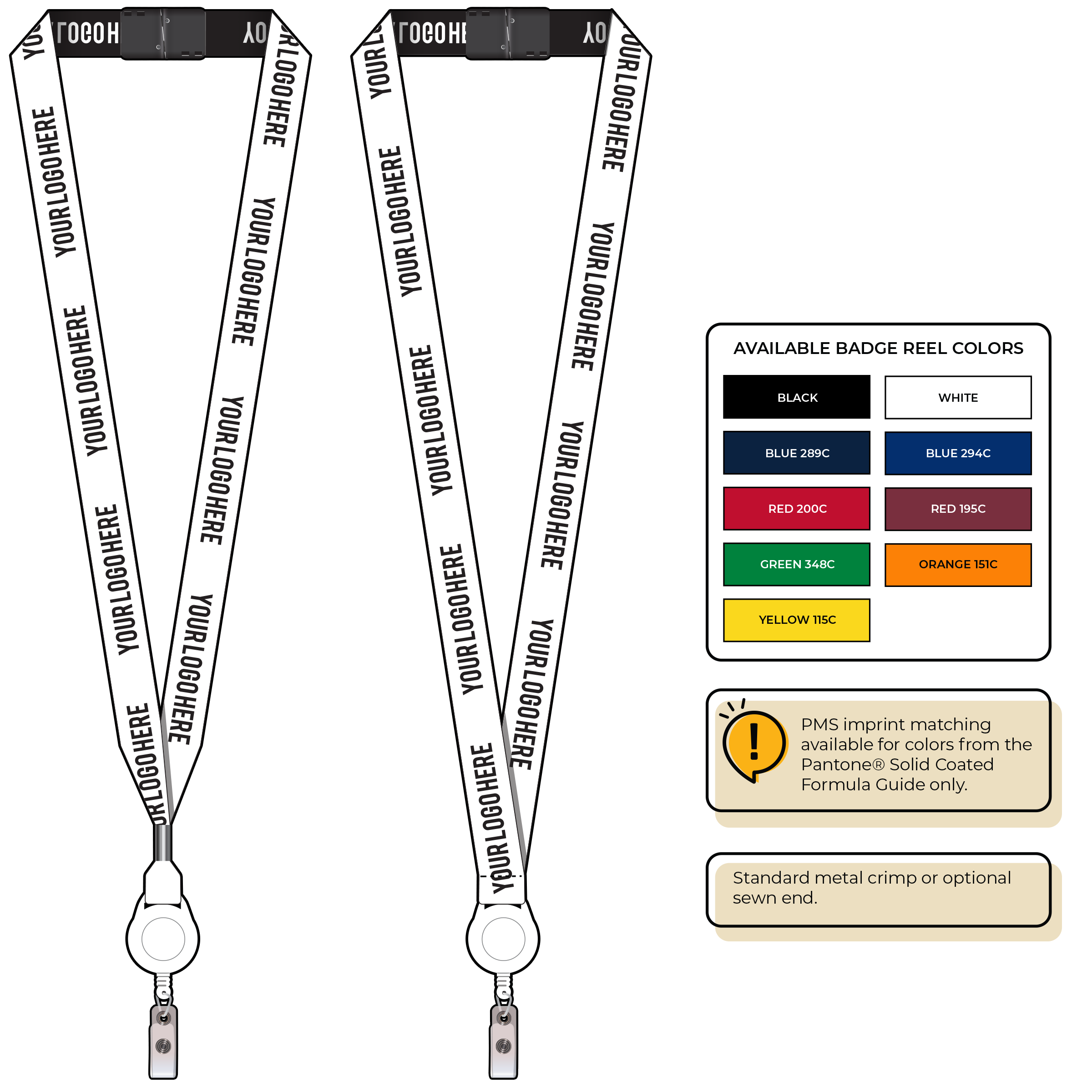 BH0023 | 3/4" Woven Lanyards :: NON-STANDARD END ATTACHMENTS