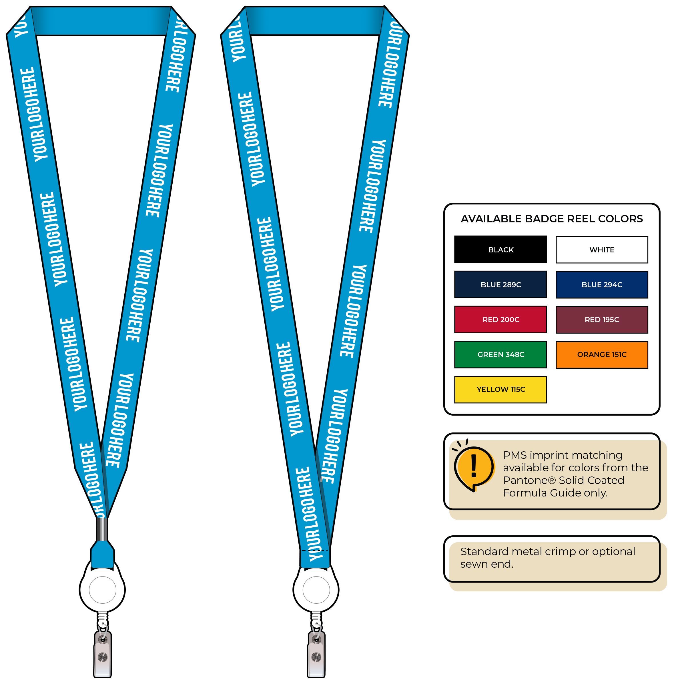 BHN013 | 3/4" Neon MicroWeave Silkscreen Lanyards :: NON-STANDARD END ATTACHMENTS