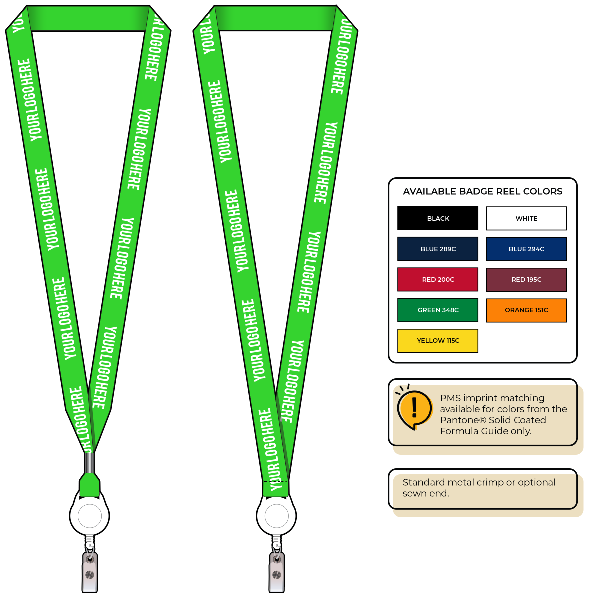BHN013 | 3/4" Neon MicroWeave Silkscreen Lanyards :: NON-STANDARD END ATTACHMENTS