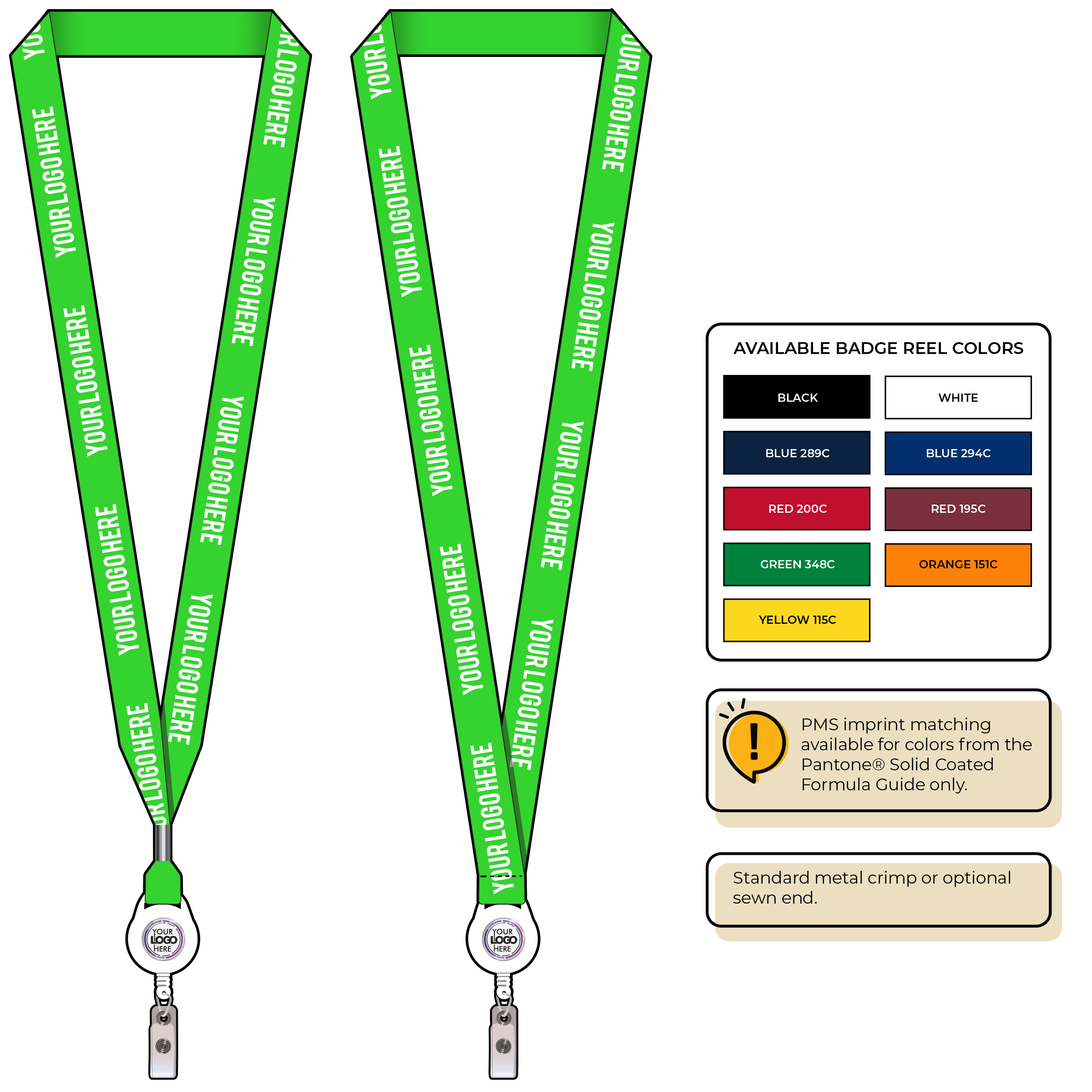 BHN013 | 3/4" Neon MicroWeave Silkscreen Lanyards :: NON-STANDARD END ATTACHMENTS
