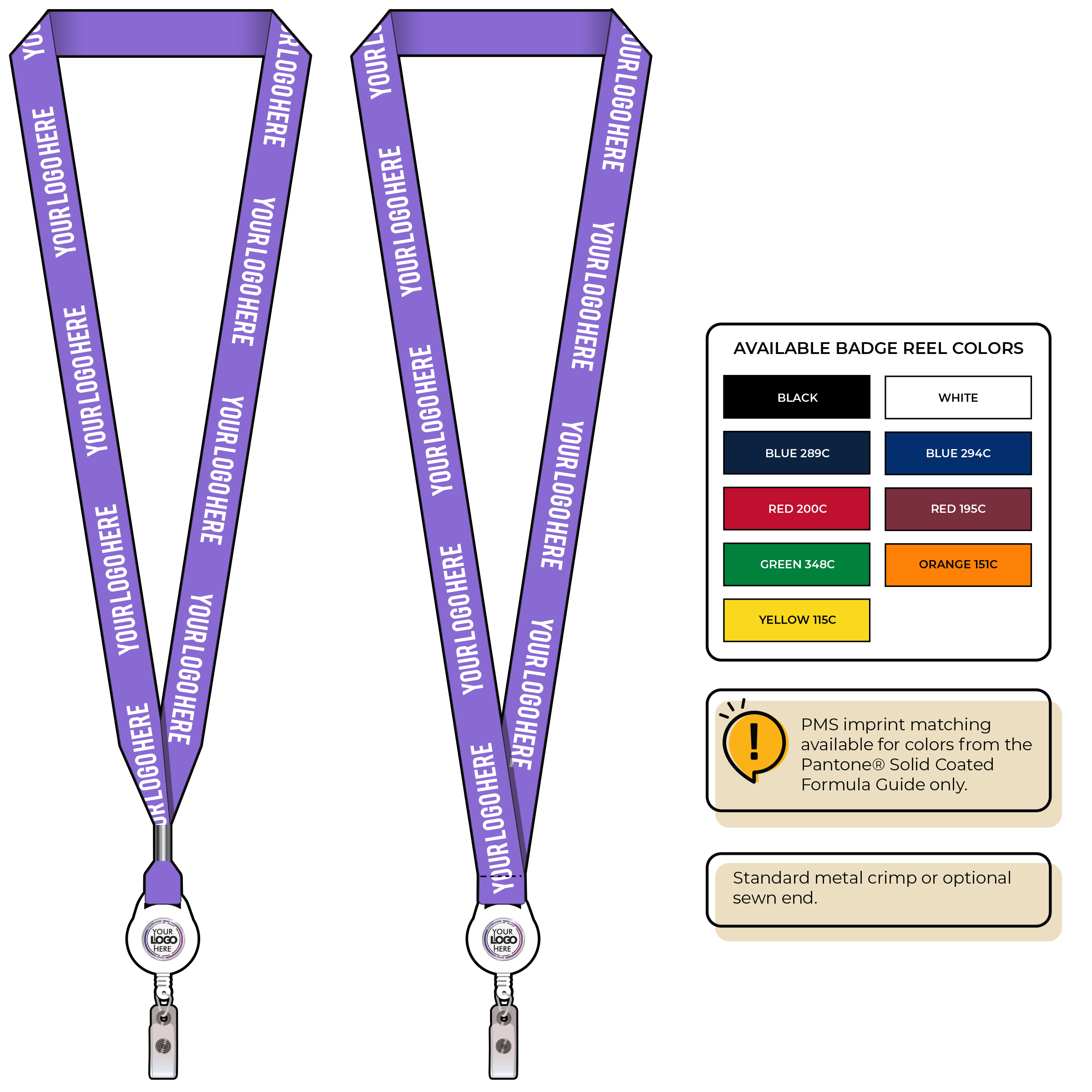 BHN013 | 3/4" Neon MicroWeave Silkscreen Lanyards :: NON-STANDARD END ATTACHMENTS