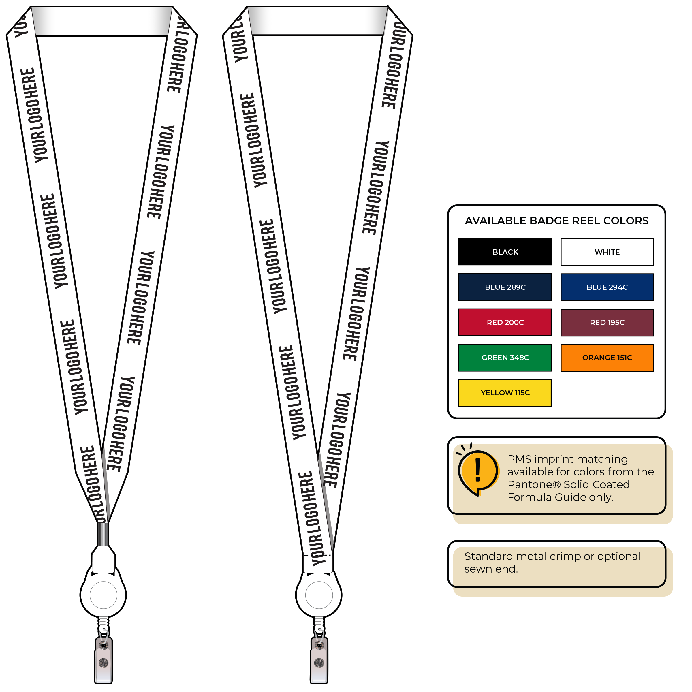 BH0013 | 3/4" MicroWeave Silkscreen Lanyards :: NON-STANDARD END ATTACHMENTS