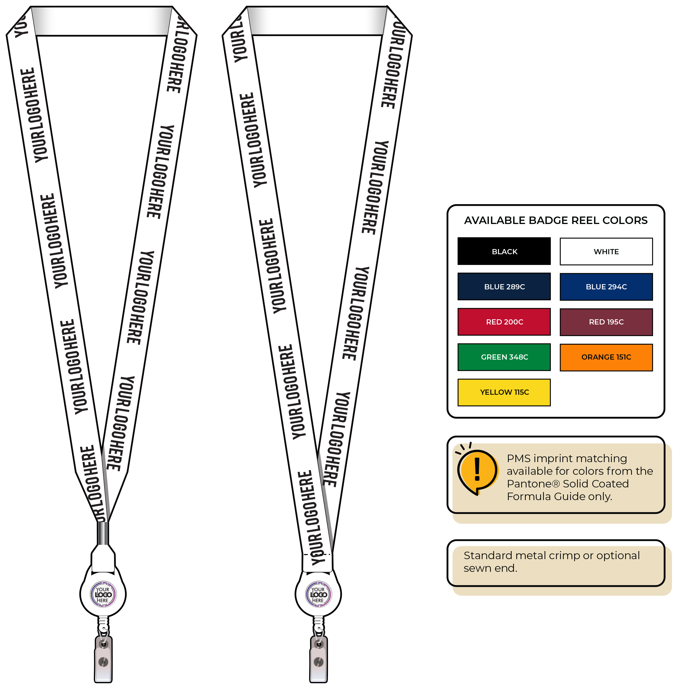 BH0013 | 3/4" MicroWeave Silkscreen Lanyards :: NON-STANDARD END ATTACHMENTS