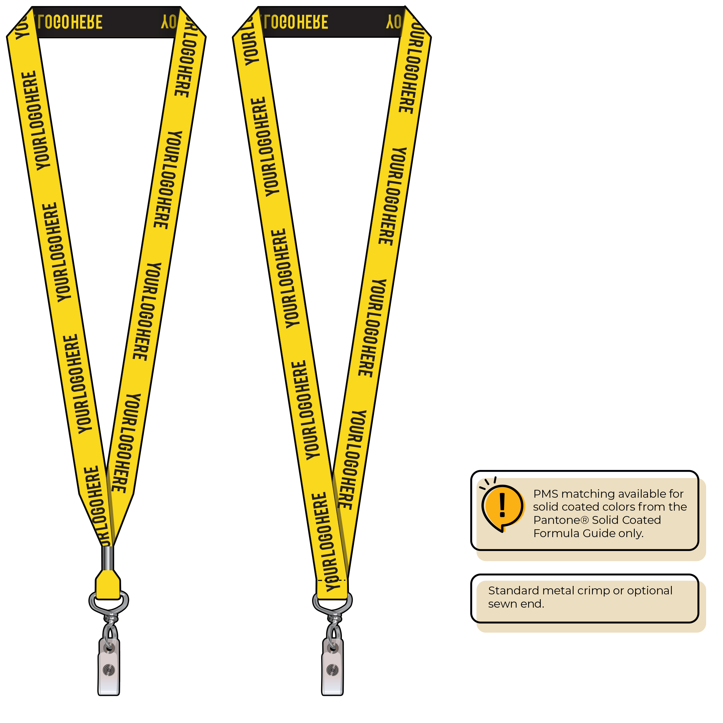 BH0023 | 3/4" Woven Lanyards :: NON-STANDARD END ATTACHMENTS