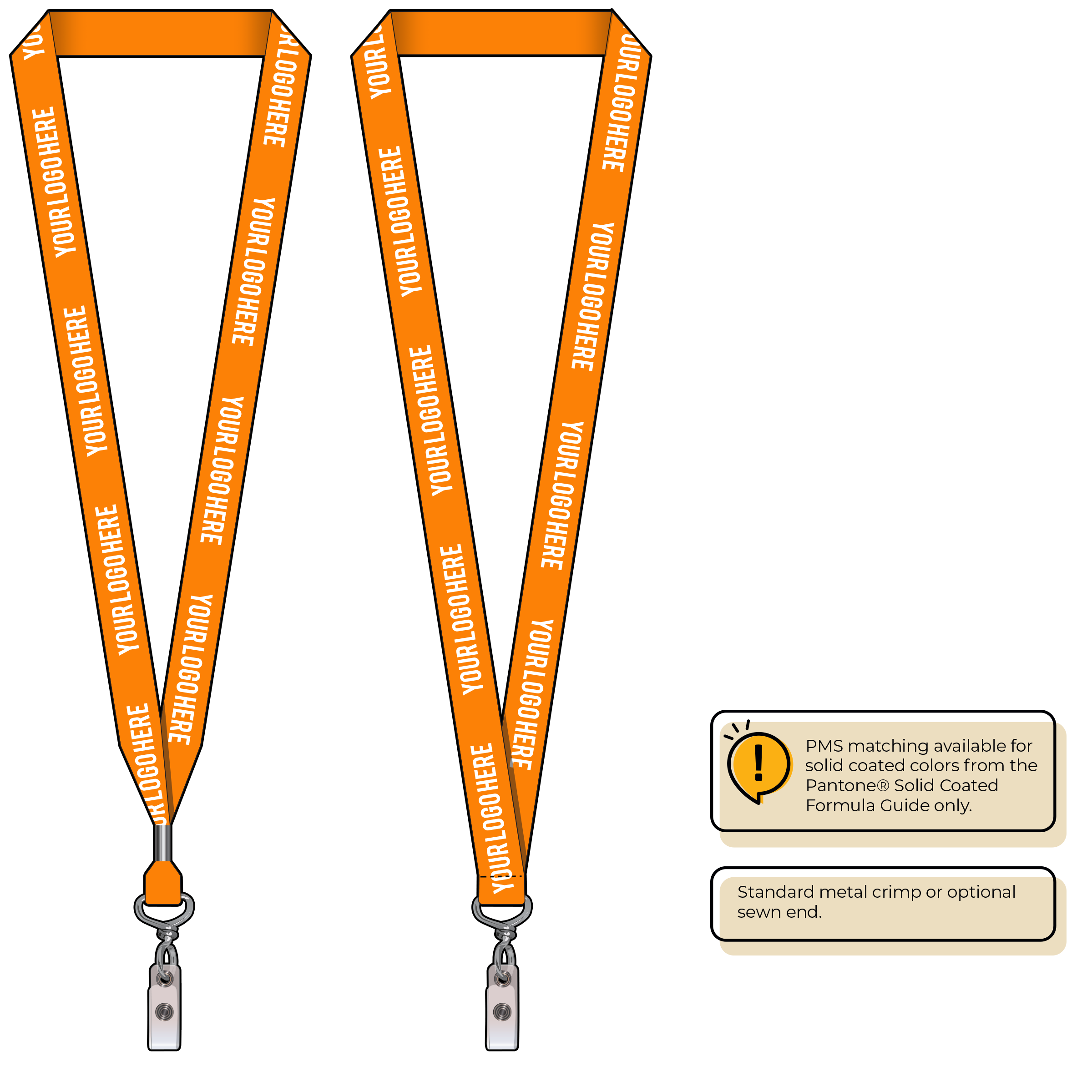 BH0013 | 3/4" MicroWeave Silkscreen Lanyards :: NON-STANDARD END ATTACHMENTS
