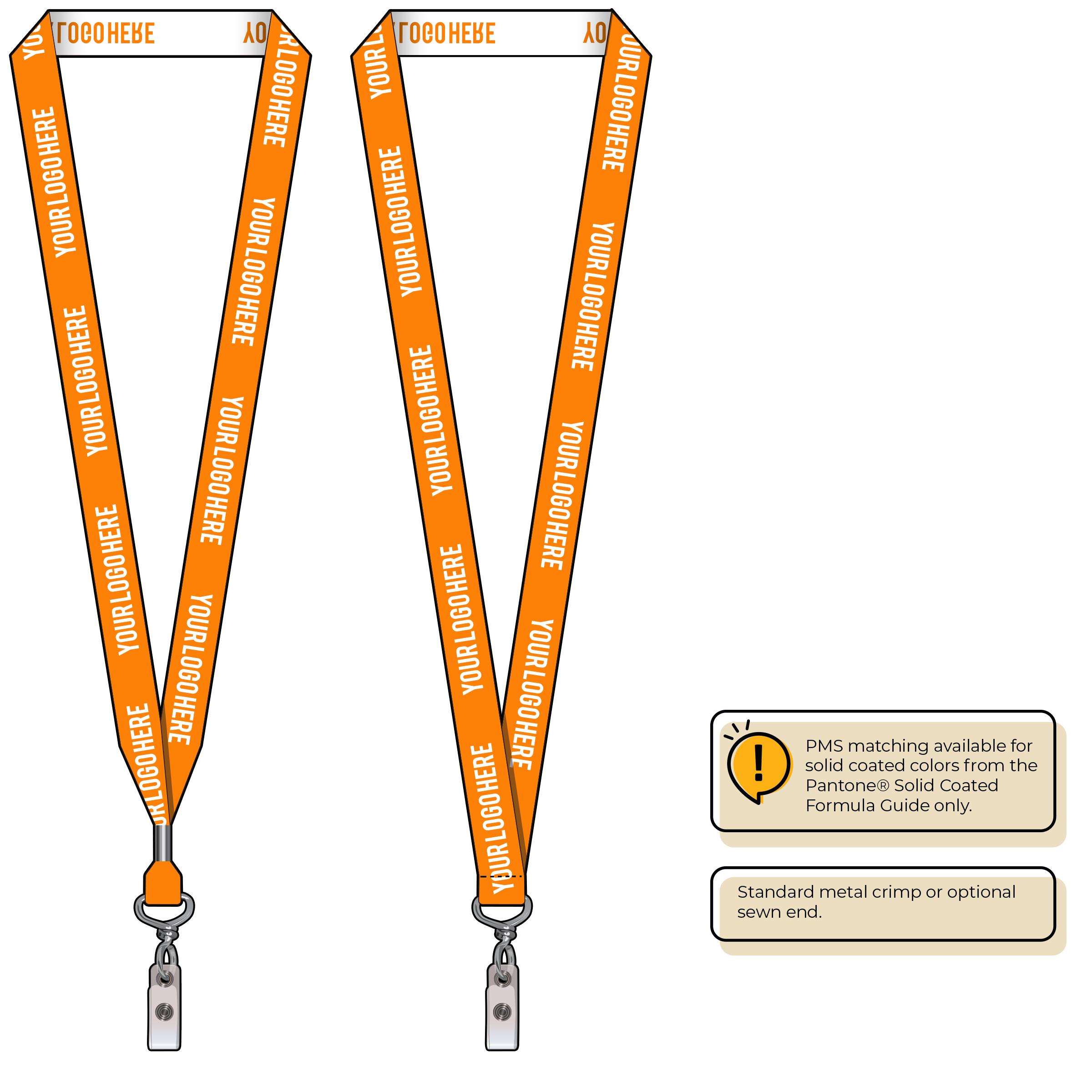 BH0023 | 3/4" Woven Lanyards :: NON-STANDARD END ATTACHMENTS