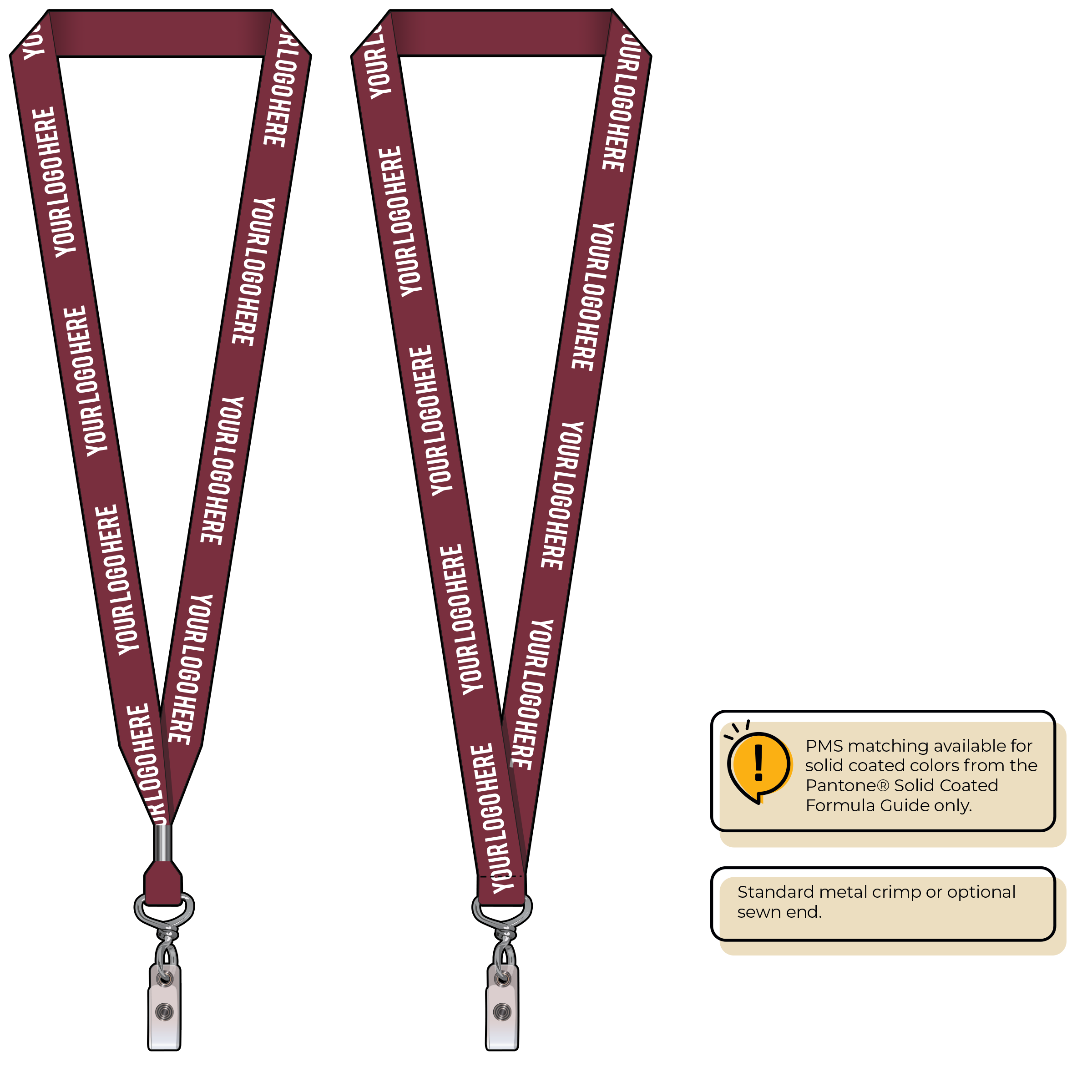 BH0013 | 3/4" MicroWeave Silkscreen Lanyards :: NON-STANDARD END ATTACHMENTS