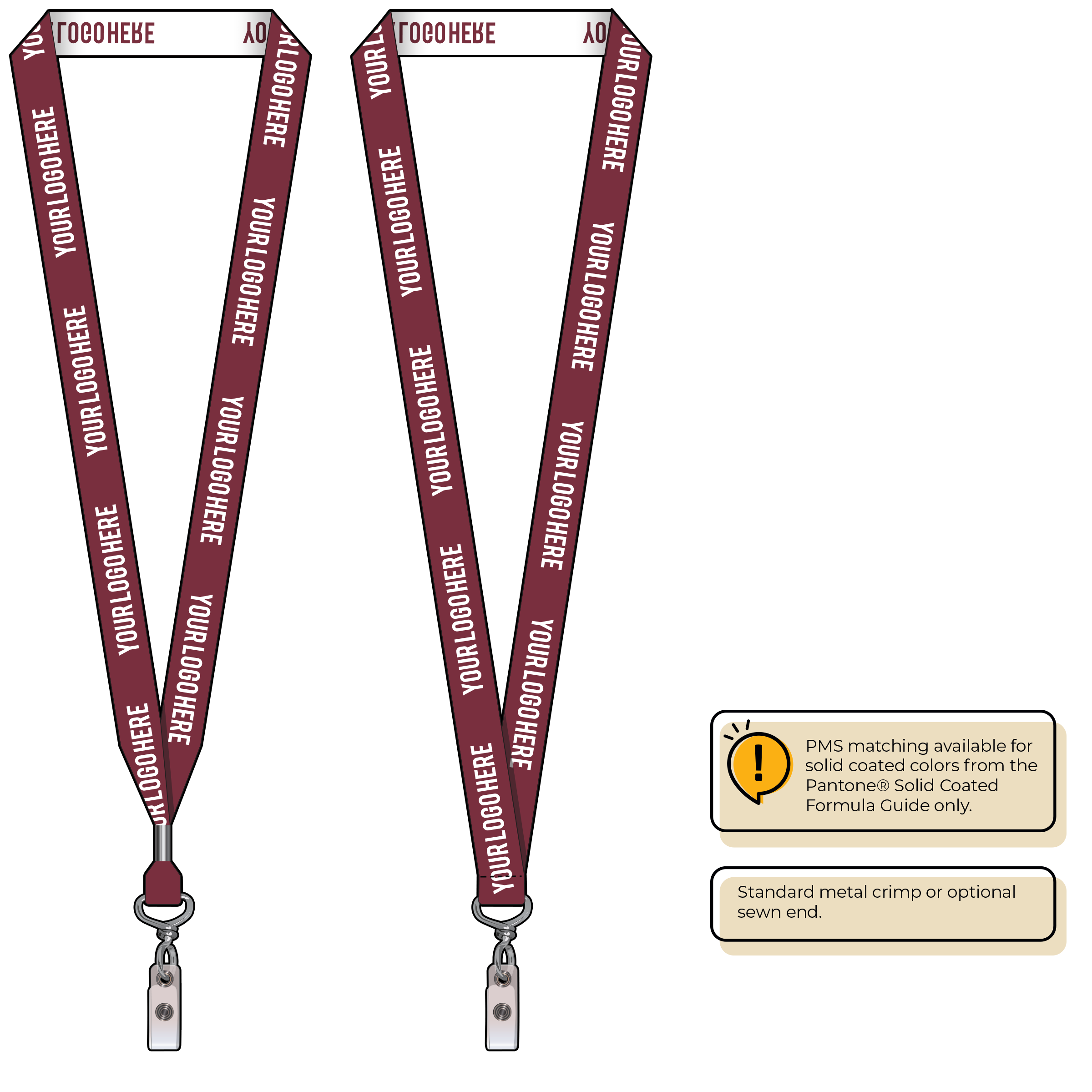 BH0023 | 3/4" Woven Lanyards :: NON-STANDARD END ATTACHMENTS