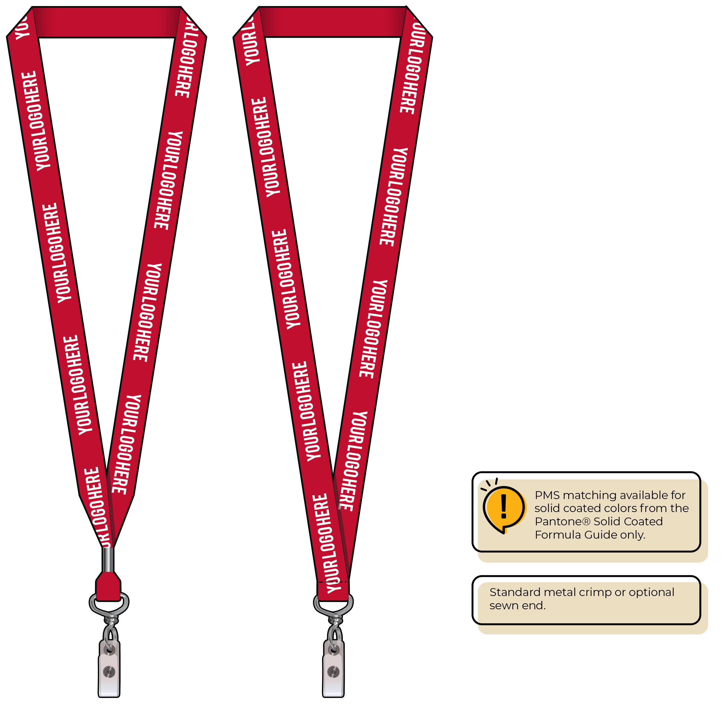 BH0013 | 3/4" MicroWeave Silkscreen Lanyards :: NON-STANDARD END ATTACHMENTS