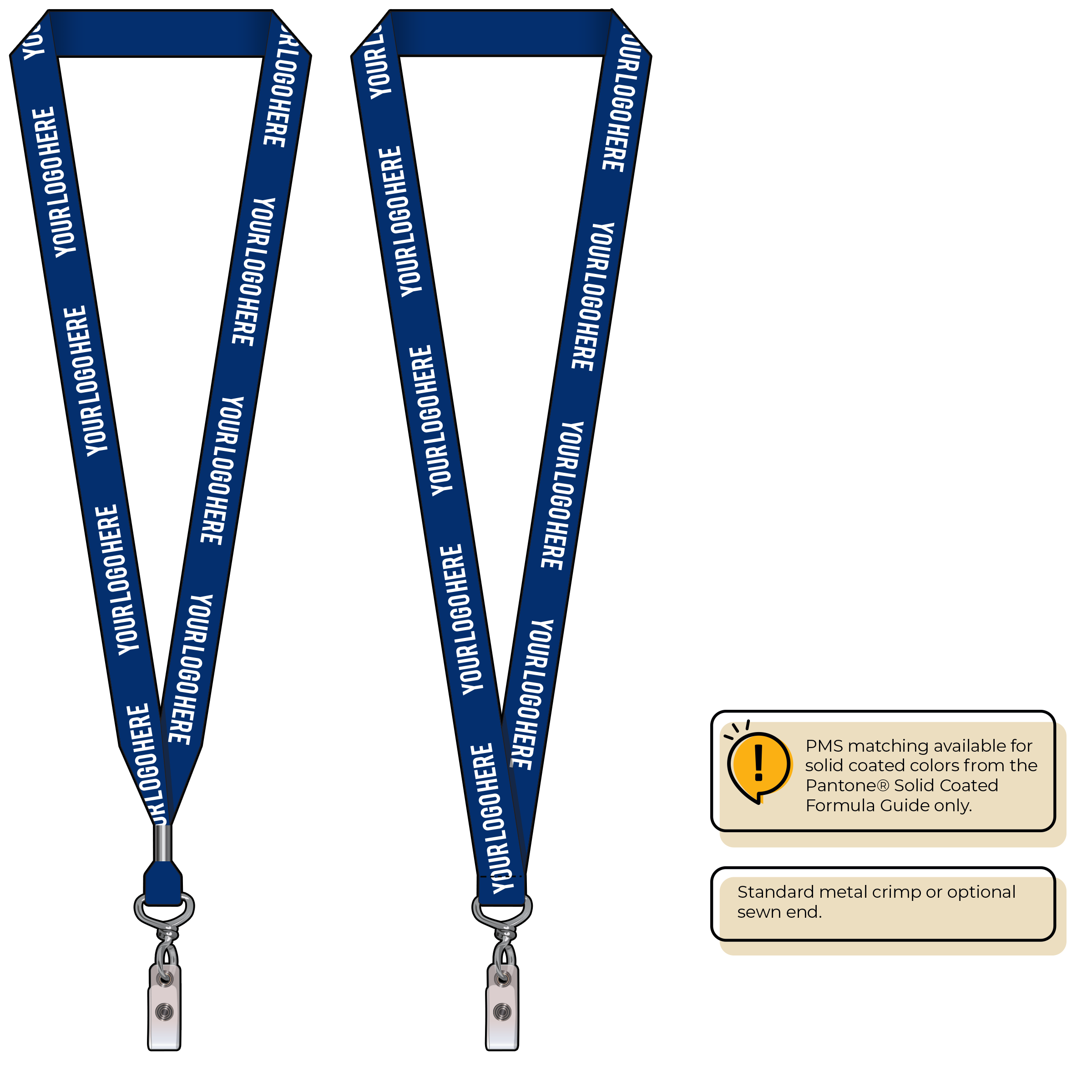 BH0013 | 3/4" MicroWeave Silkscreen Lanyards :: NON-STANDARD END ATTACHMENTS
