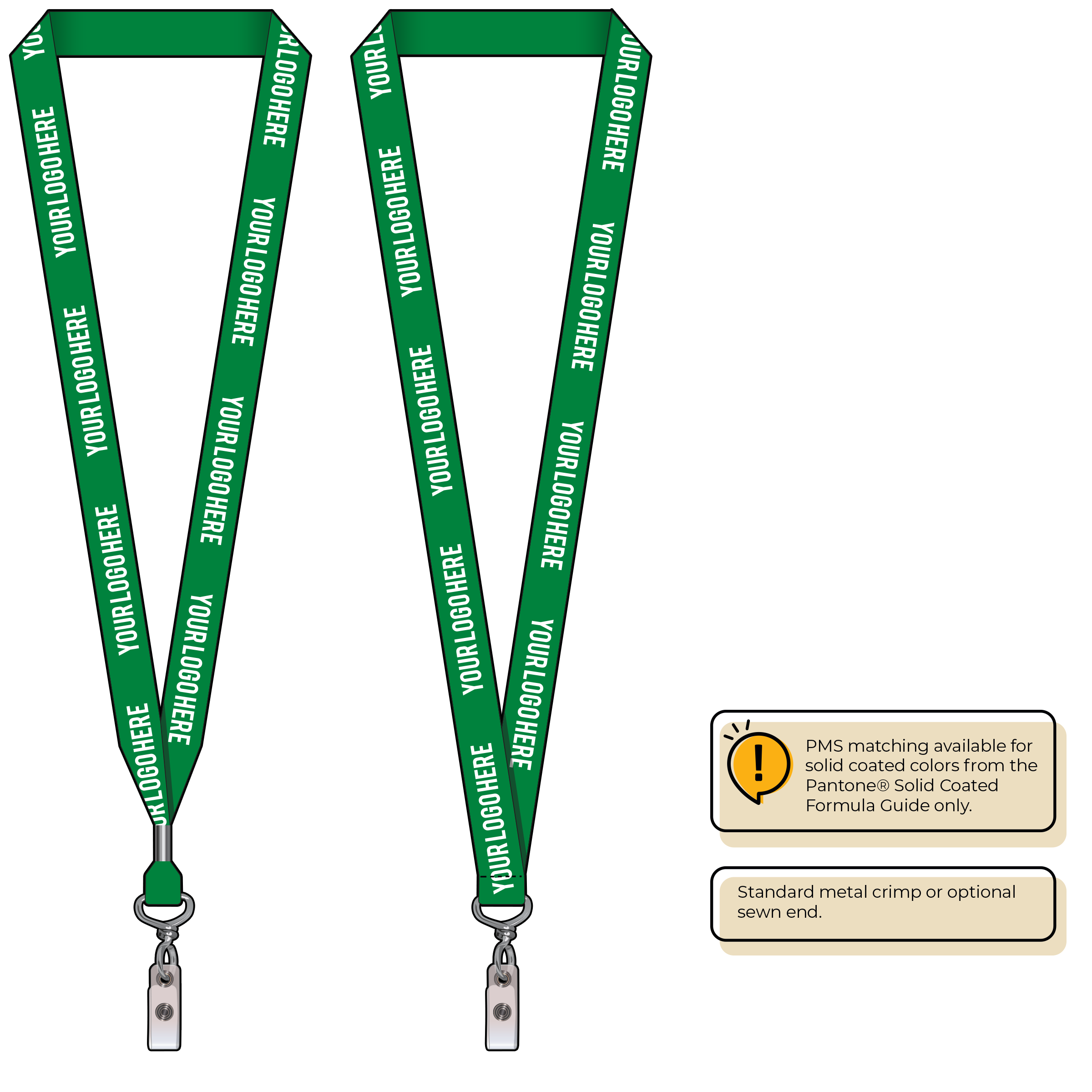 BH0013 | 3/4" MicroWeave Silkscreen Lanyards :: NON-STANDARD END ATTACHMENTS