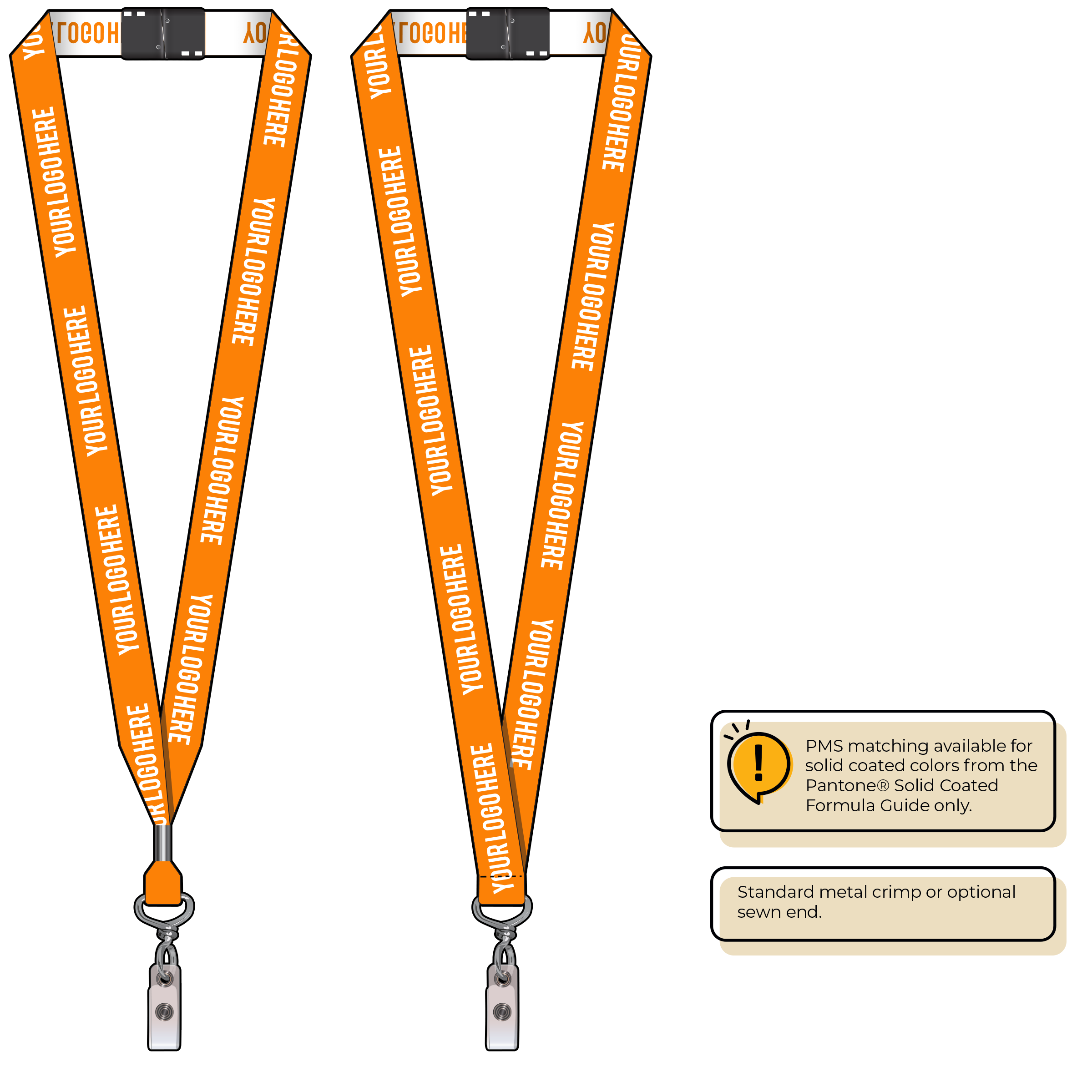 BH0023 | 3/4" Woven Lanyards :: NON-STANDARD END ATTACHMENTS
