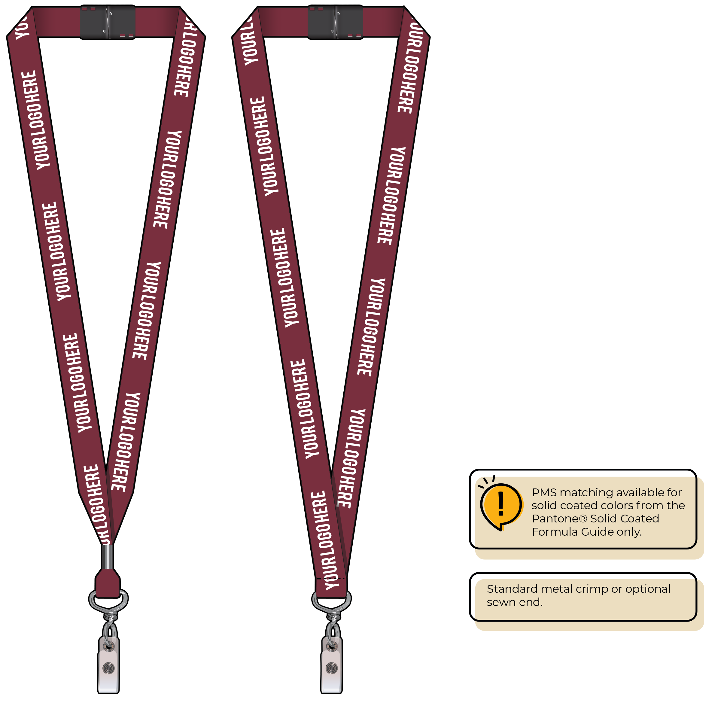 BH0013 | 3/4" MicroWeave Silkscreen Lanyards :: NON-STANDARD END ATTACHMENTS