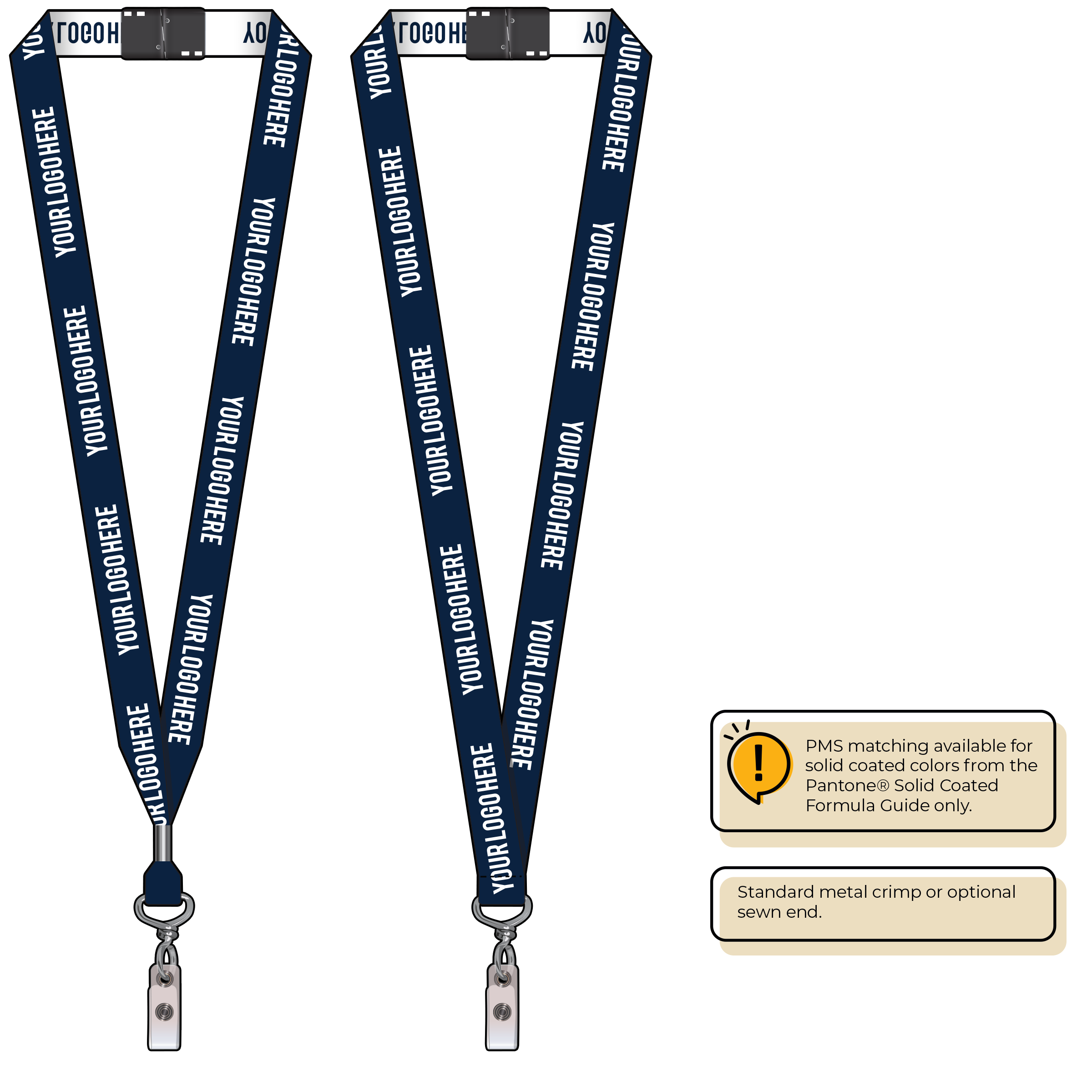 BH0023 | 3/4" Woven Lanyards :: NON-STANDARD END ATTACHMENTS