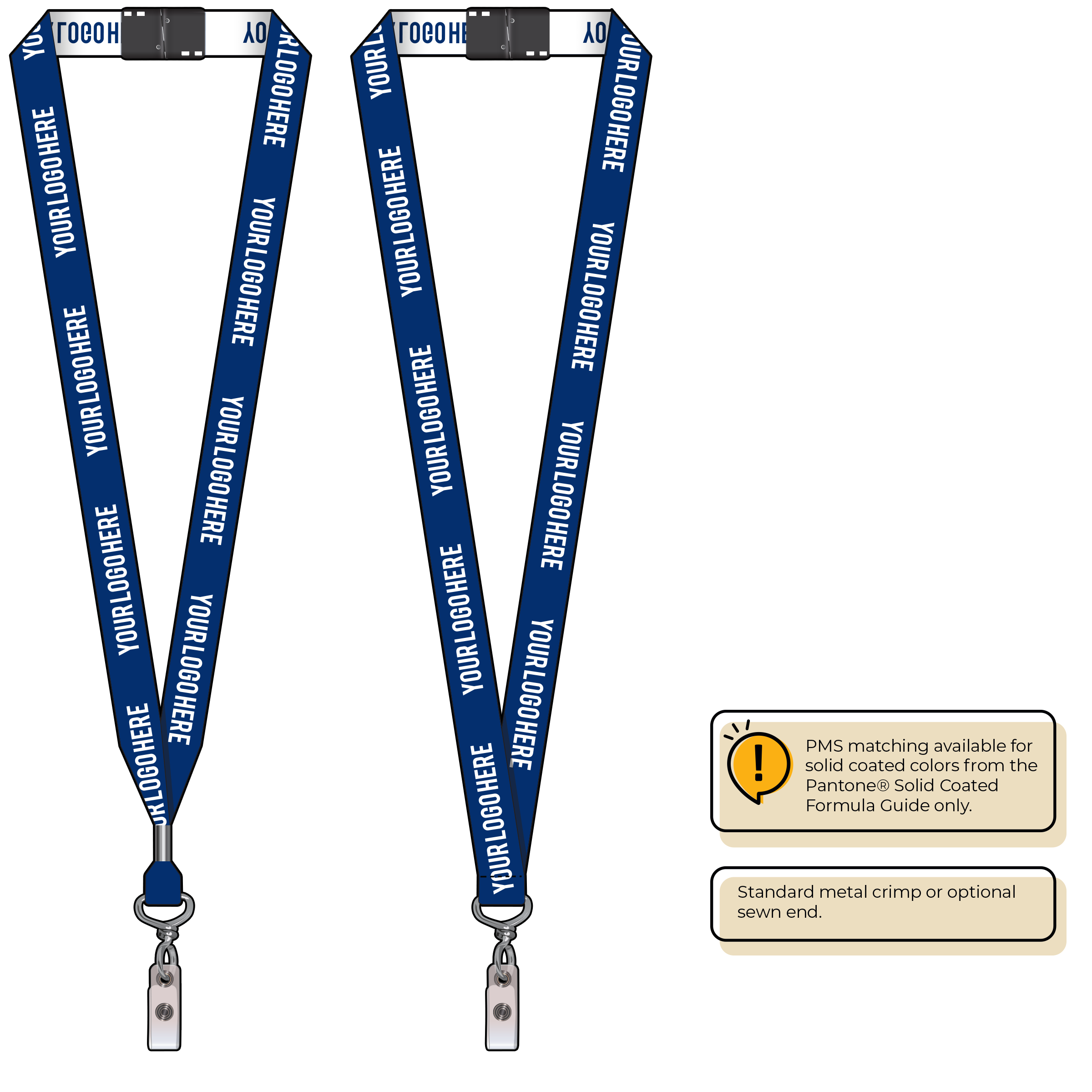 BH0023 | 3/4" Woven Lanyards :: NON-STANDARD END ATTACHMENTS