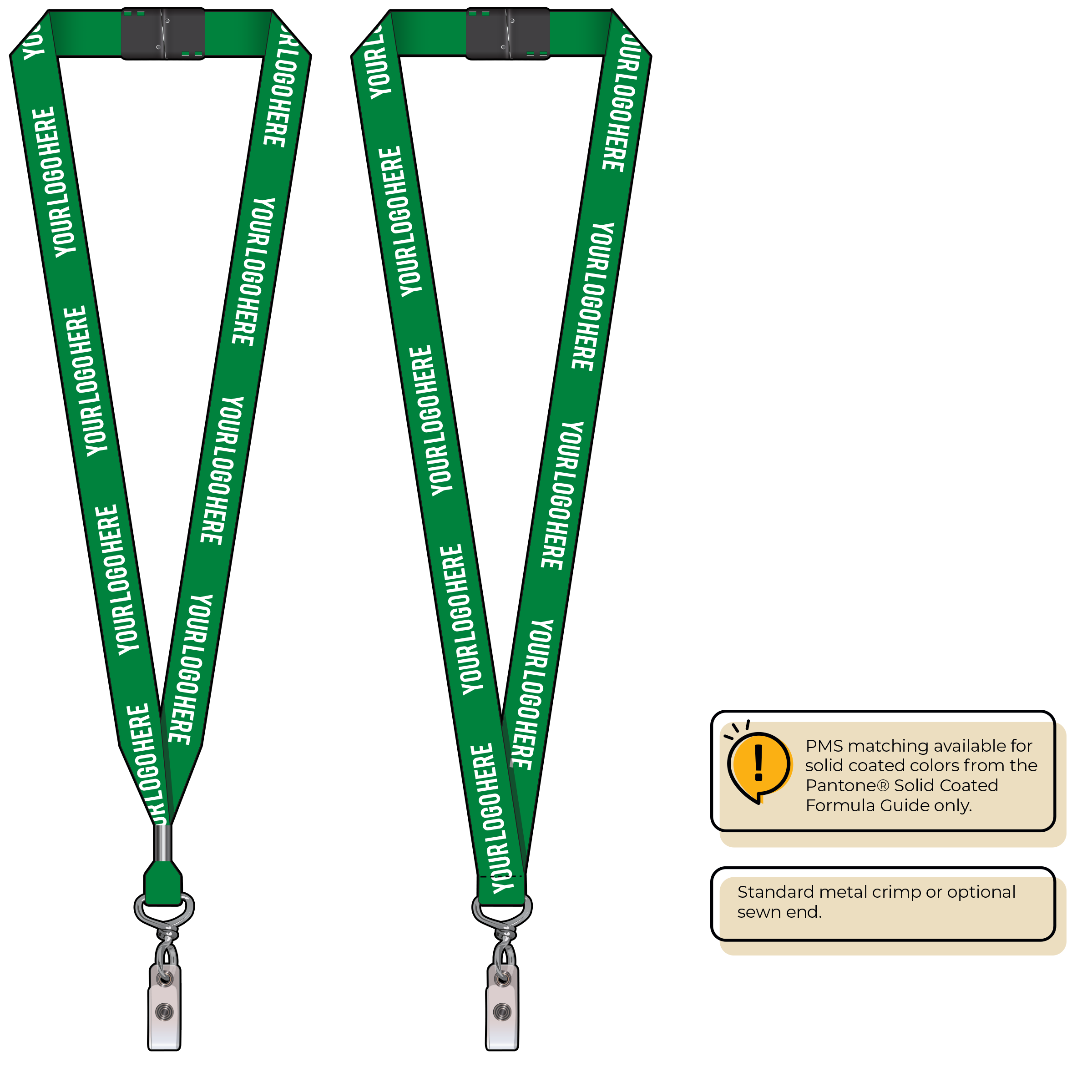 BH0013 | 3/4" MicroWeave Silkscreen Lanyards :: NON-STANDARD END ATTACHMENTS