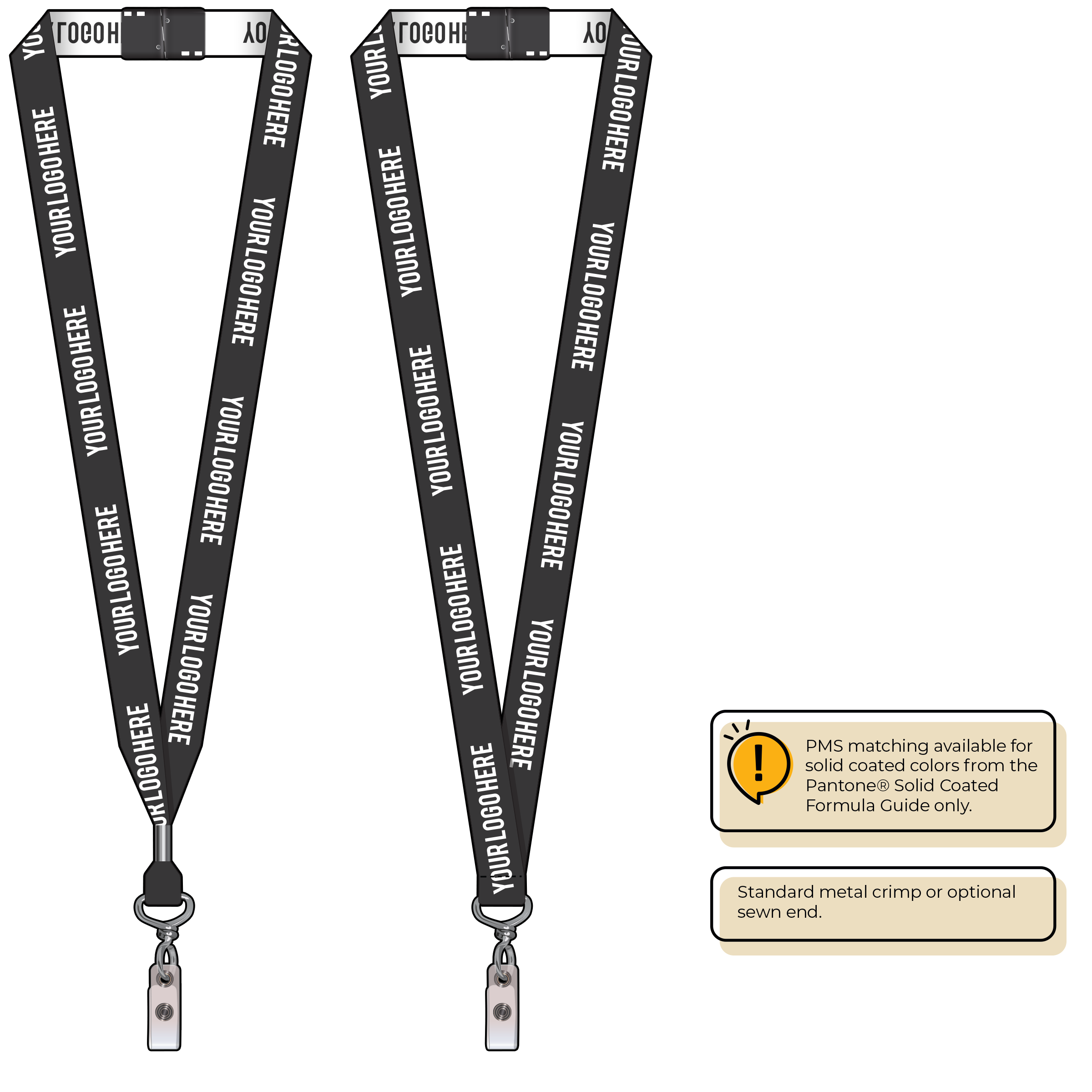 BH0023 | 3/4" Woven Lanyards :: NON-STANDARD END ATTACHMENTS