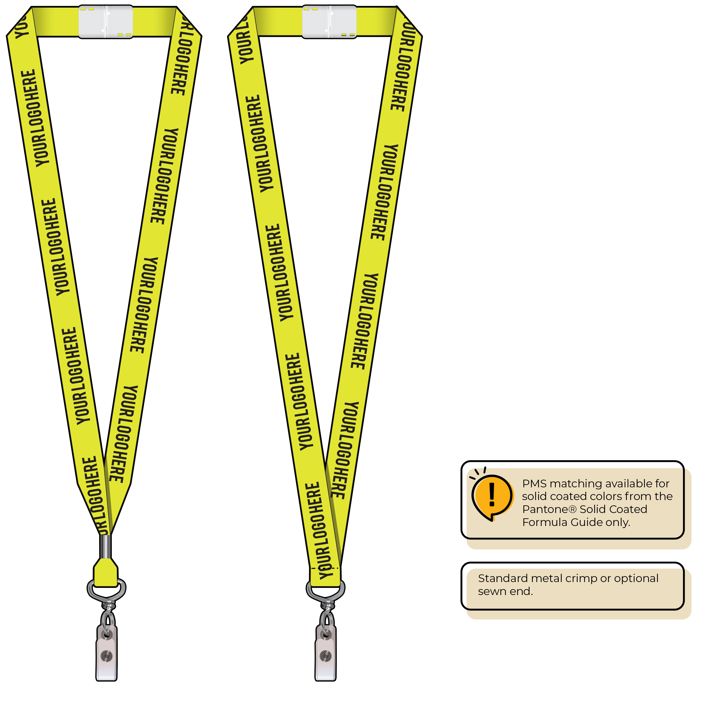 BHN013 | 3/4" Neon MicroWeave Silkscreen Lanyards :: NON-STANDARD END ATTACHMENTS