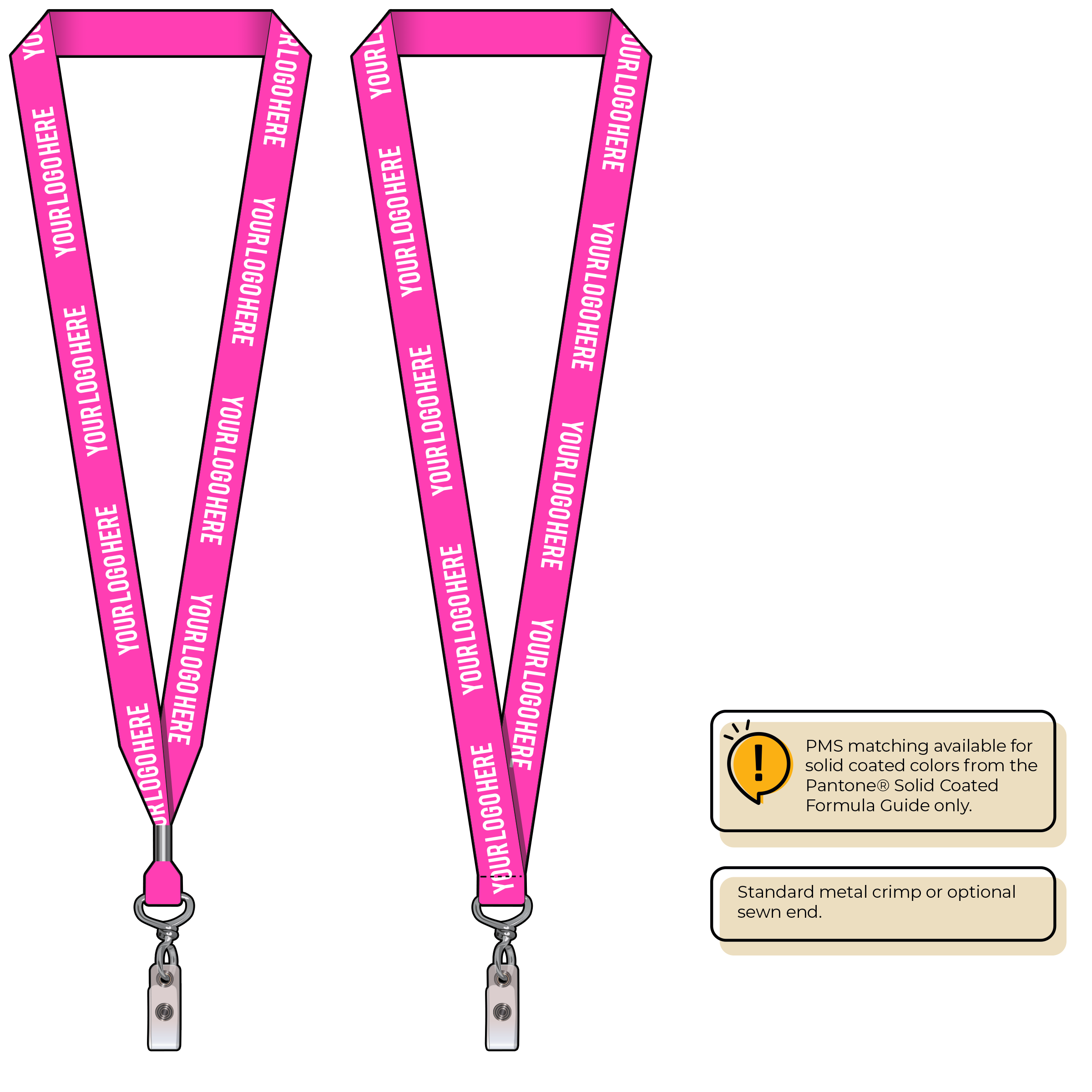 BHN013 | 3/4" Neon MicroWeave Silkscreen Lanyards :: NON-STANDARD END ATTACHMENTS