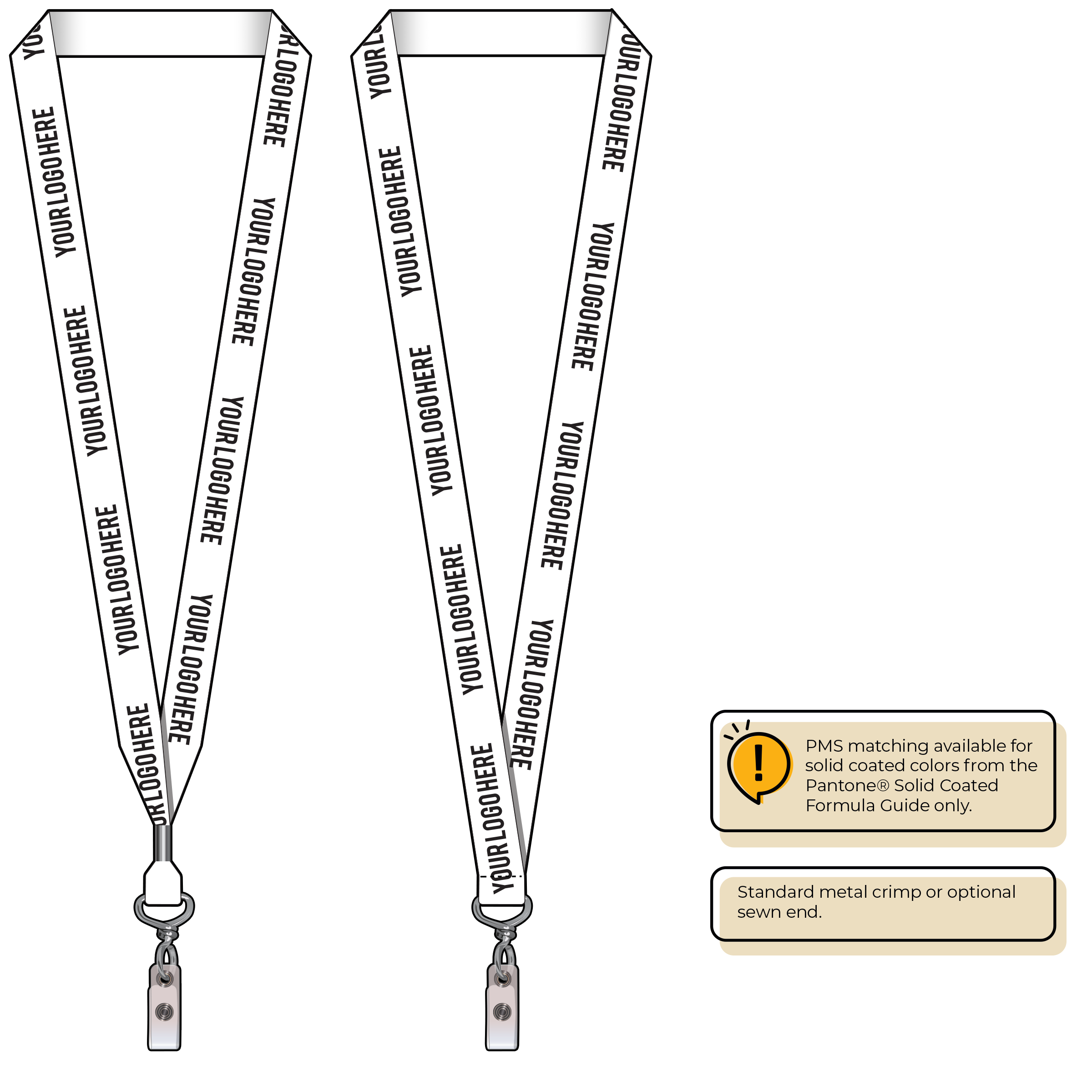 BH0013 | 3/4" MicroWeave Silkscreen Lanyards :: NON-STANDARD END ATTACHMENTS