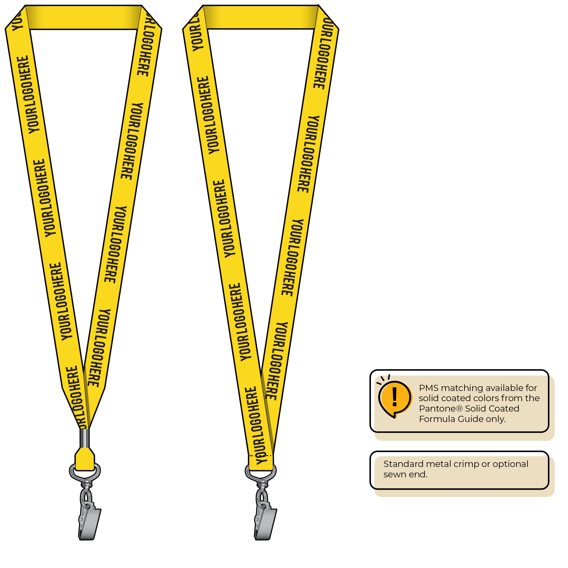 BH0013 | 3/4" MicroWeave Silkscreen Lanyards :: STANDARD END ATTACHMENTS