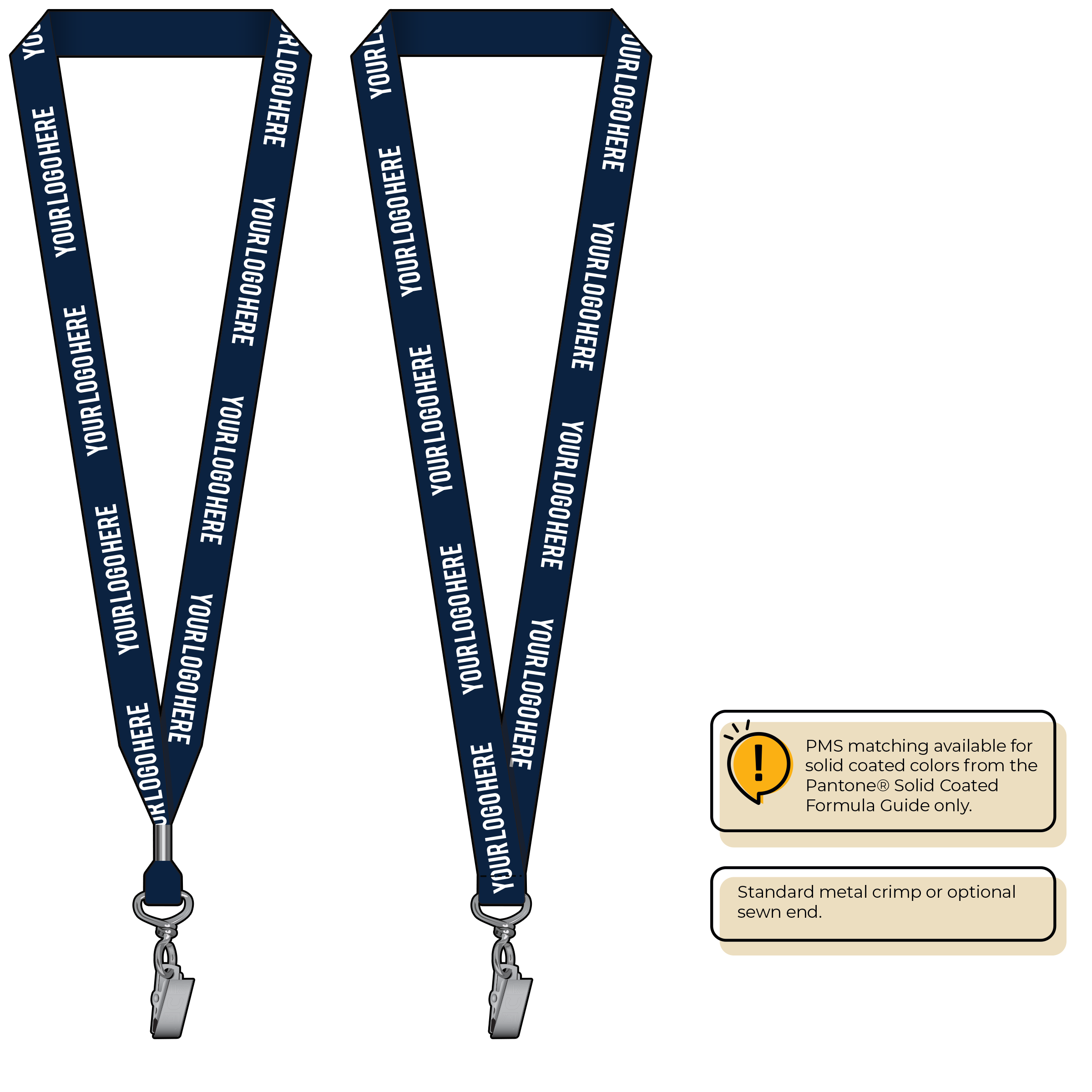 BH0013 | 3/4" MicroWeave Silkscreen Lanyards :: STANDARD END ATTACHMENTS