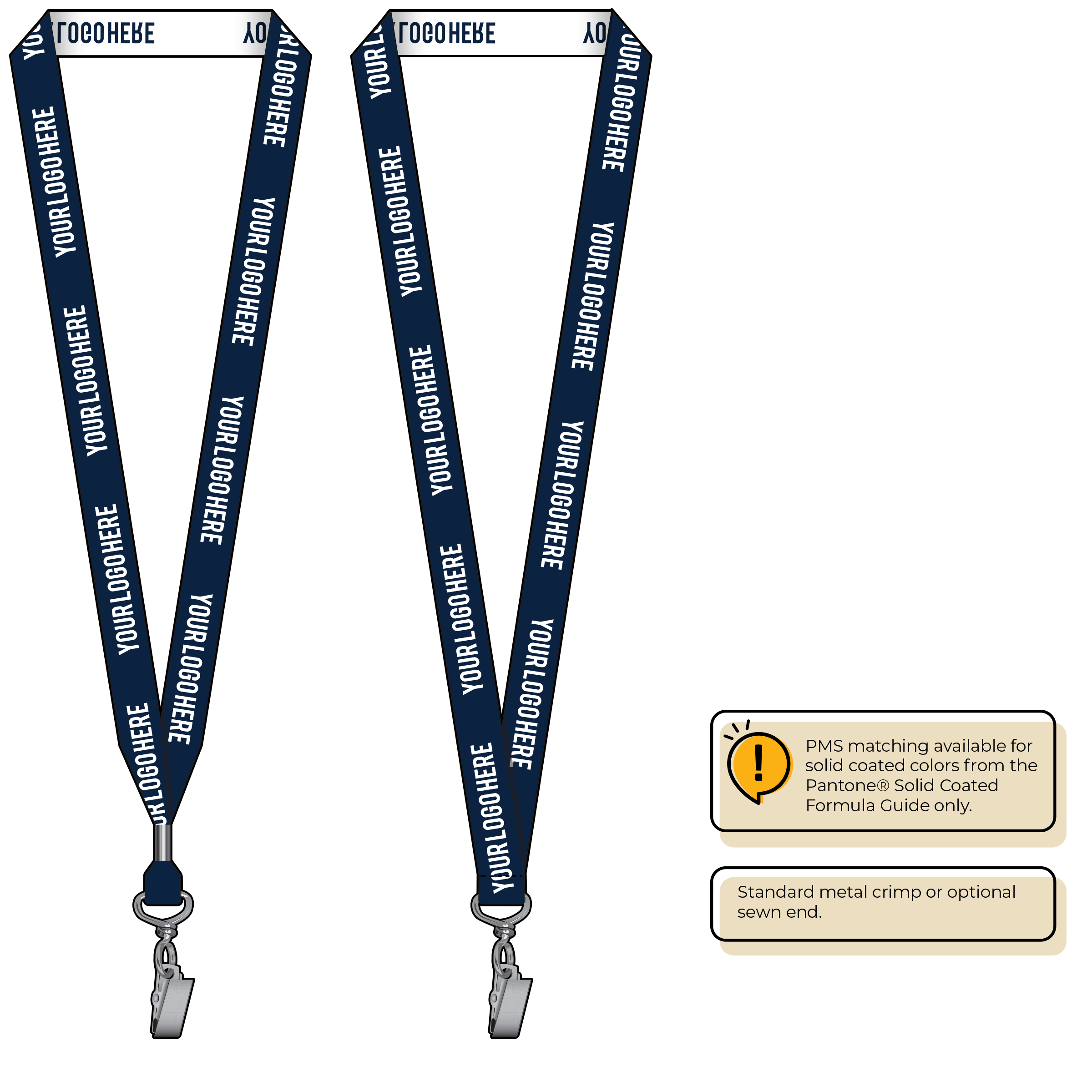 BH0023 | 3/4" Woven Lanyards :: STANDARD END ATTACHMENTS