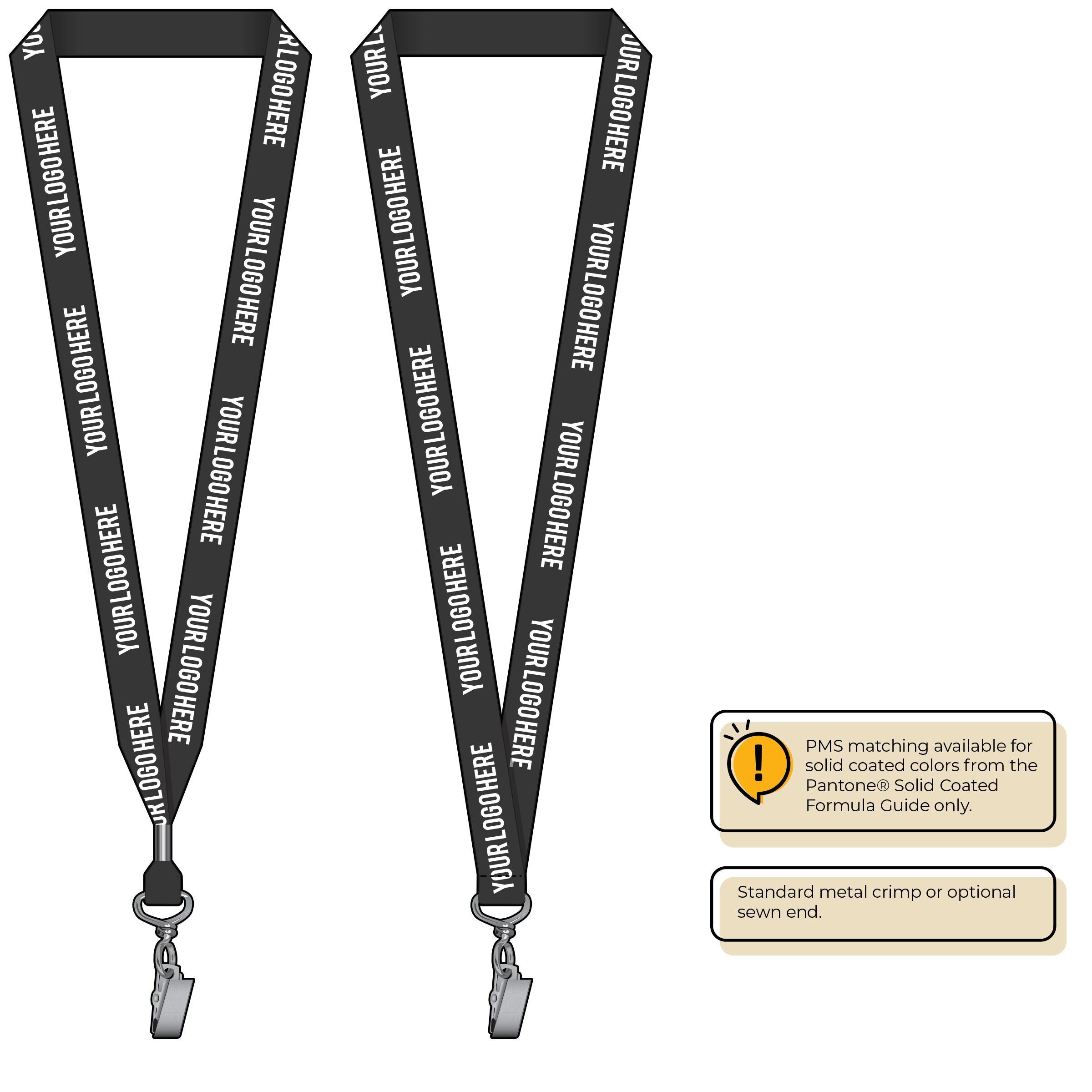 BH0013 | 3/4" MicroWeave Silkscreen Lanyards :: STANDARD END ATTACHMENTS