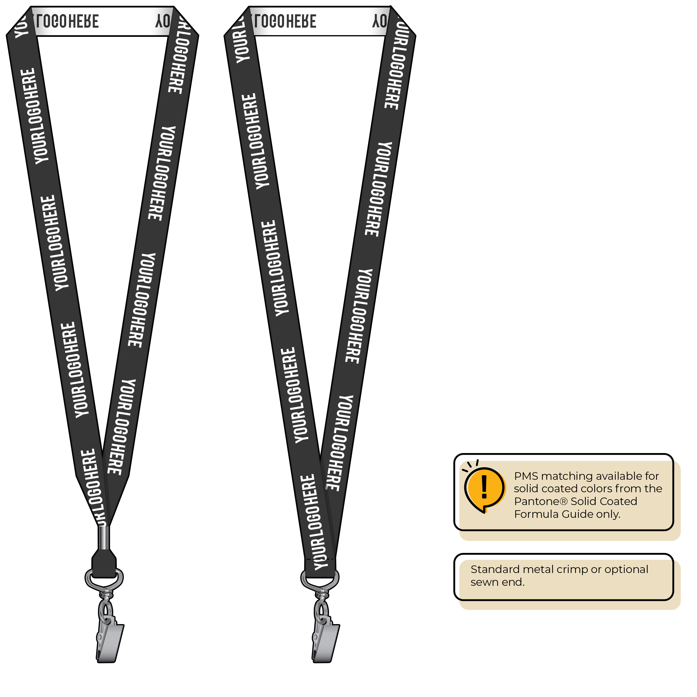 BH0023 | 3/4" Woven Lanyards :: STANDARD END ATTACHMENTS