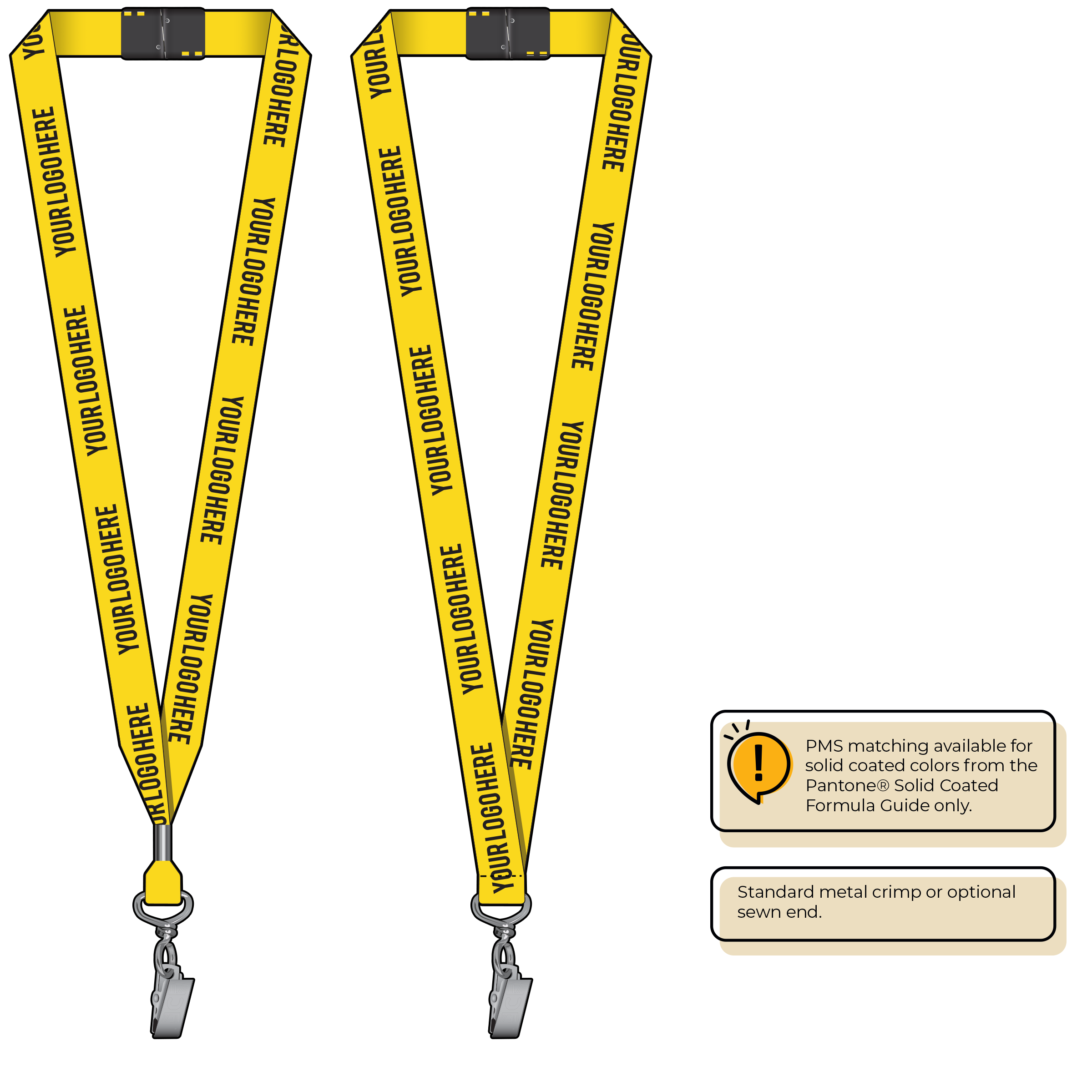 BH0013 | 3/4" MicroWeave Silkscreen Lanyards :: STANDARD END ATTACHMENTS