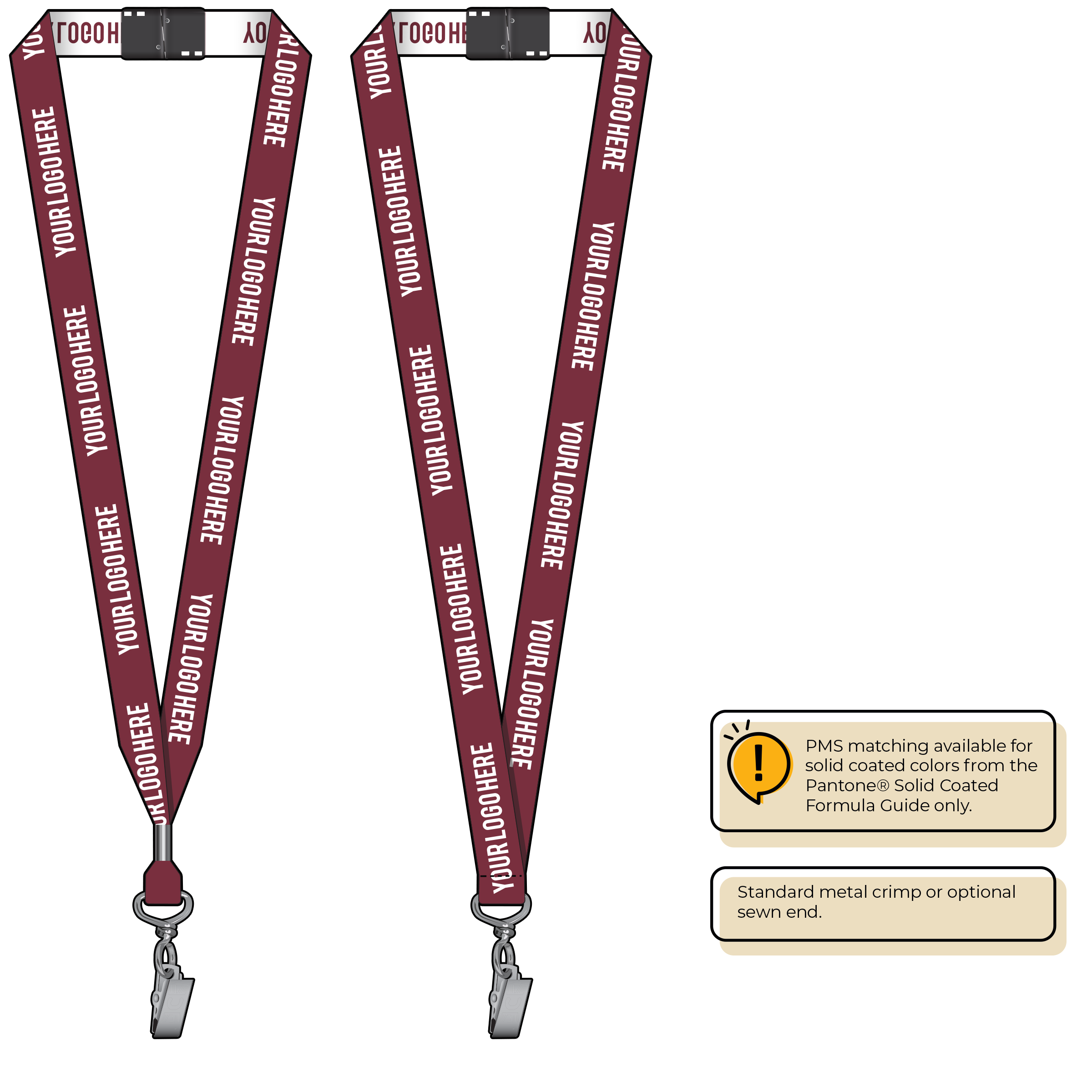 BH0023 | 3/4" Woven Lanyards :: STANDARD END ATTACHMENTS