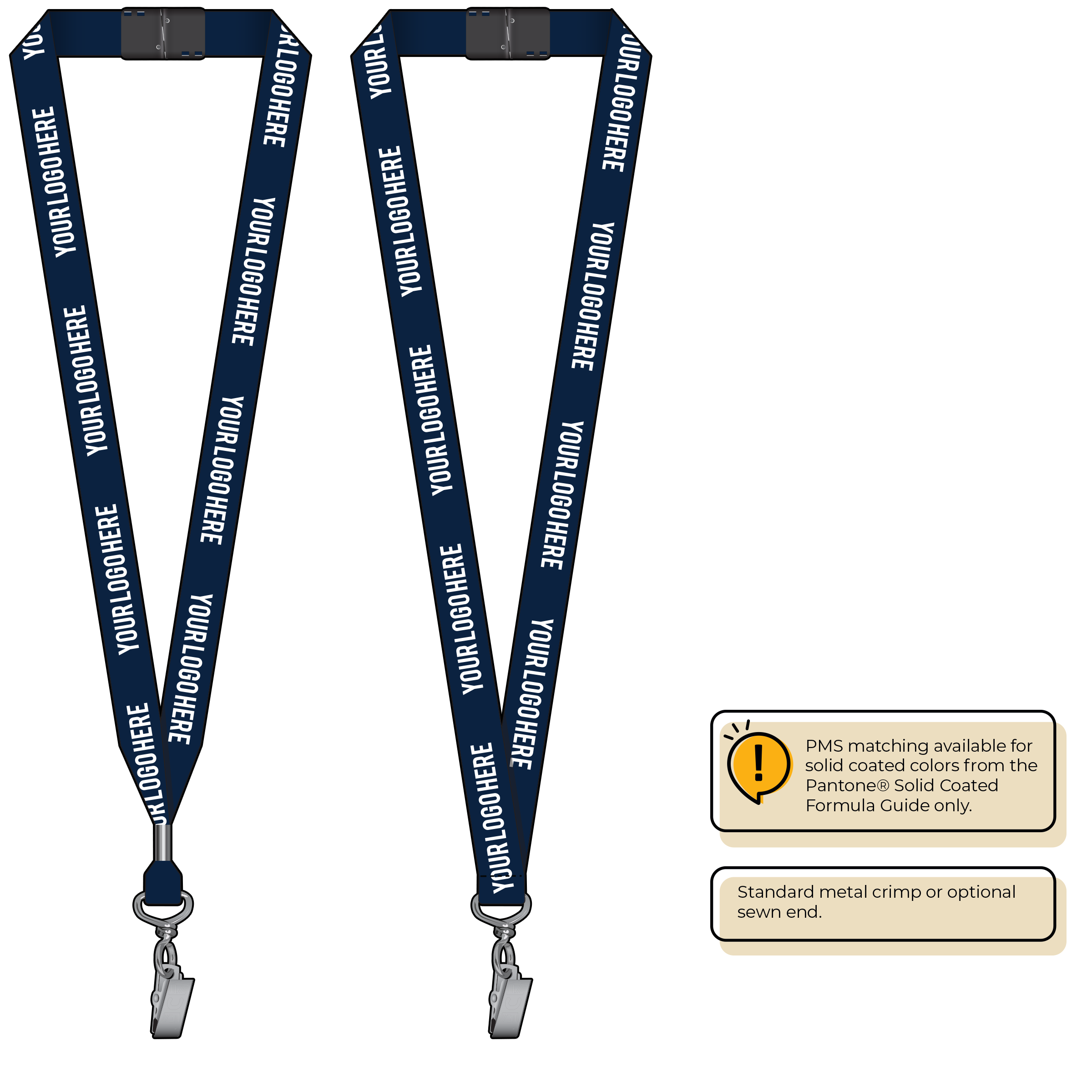 BH0013 | 3/4" MicroWeave Silkscreen Lanyards :: STANDARD END ATTACHMENTS