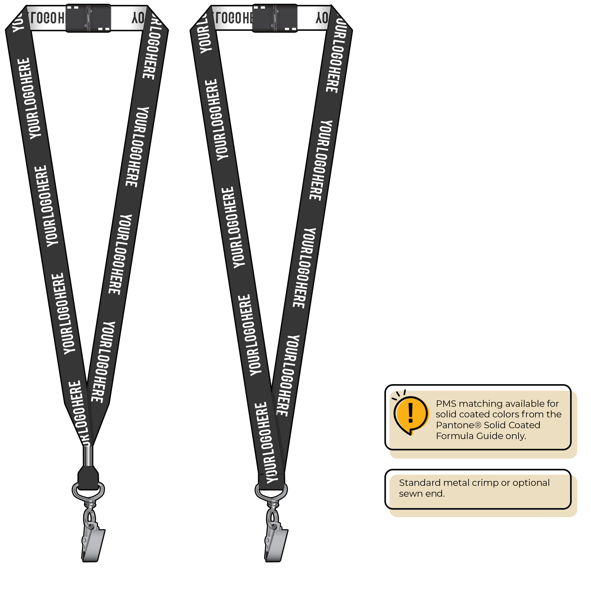 BH0023 | 3/4" Woven Lanyards :: STANDARD END ATTACHMENTS