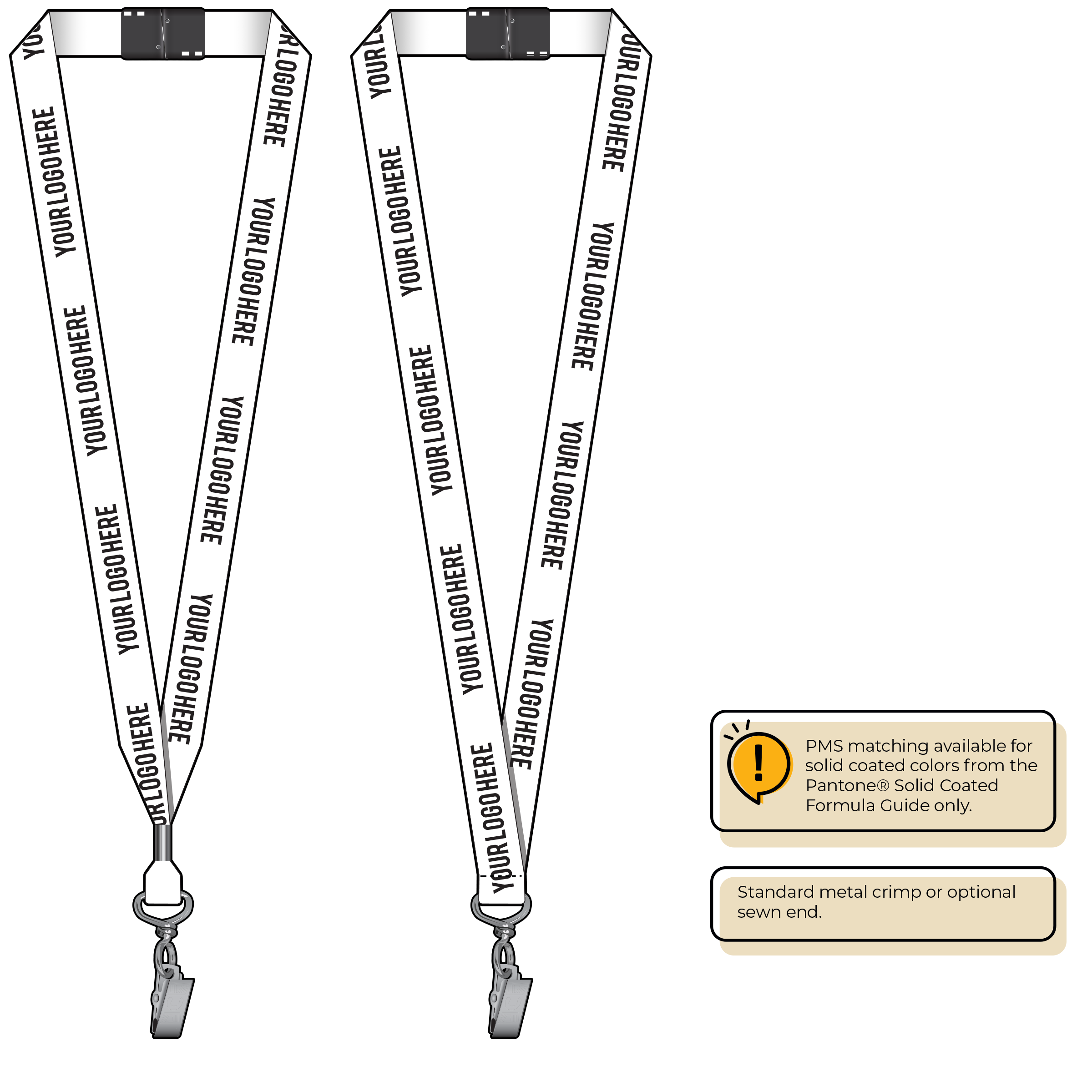BH0013 | 3/4" MicroWeave Silkscreen Lanyards :: STANDARD END ATTACHMENTS