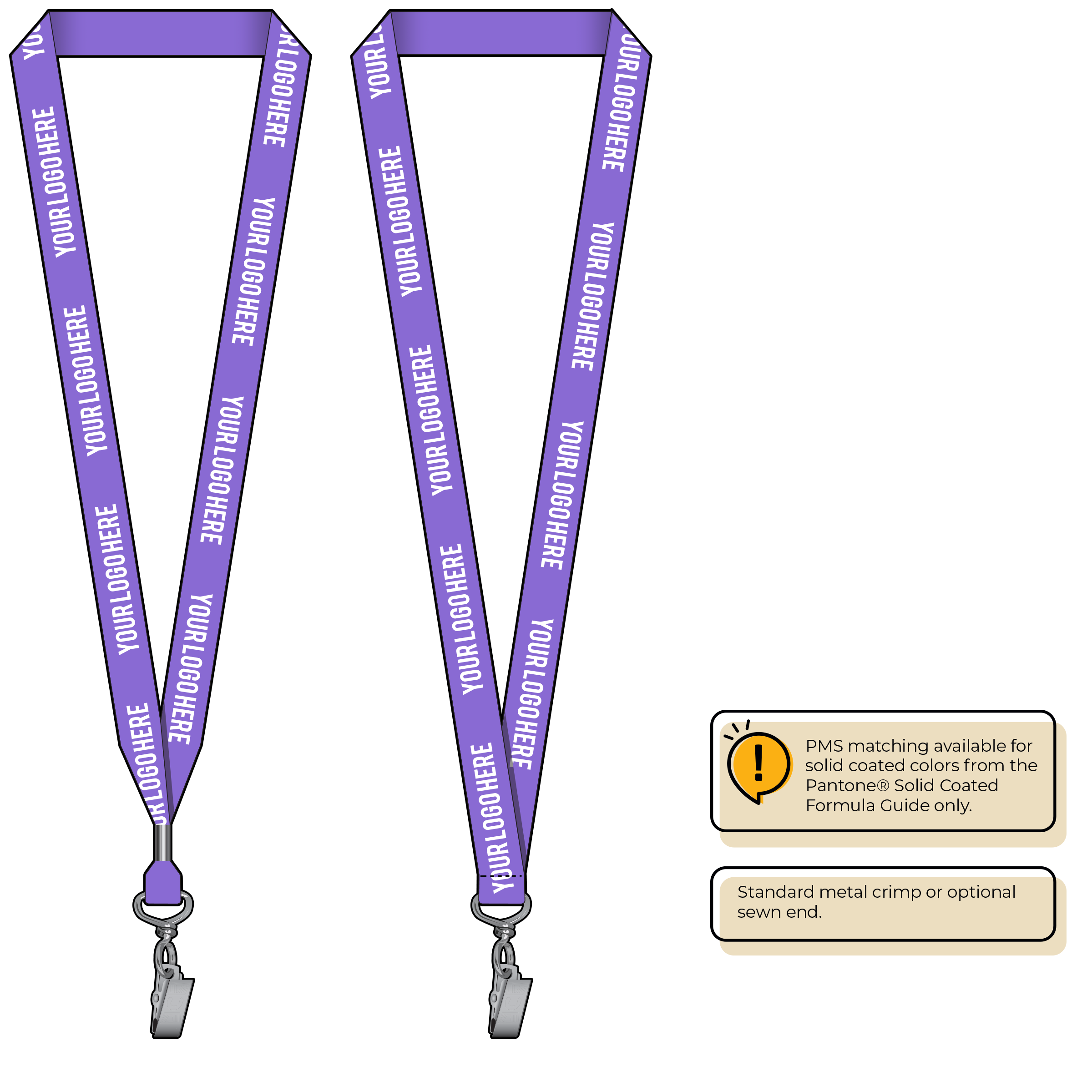 BHN013 | 3/4" Neon MicroWeave Silkscreen Lanyards :: STANDARD END ATTACHMENTS