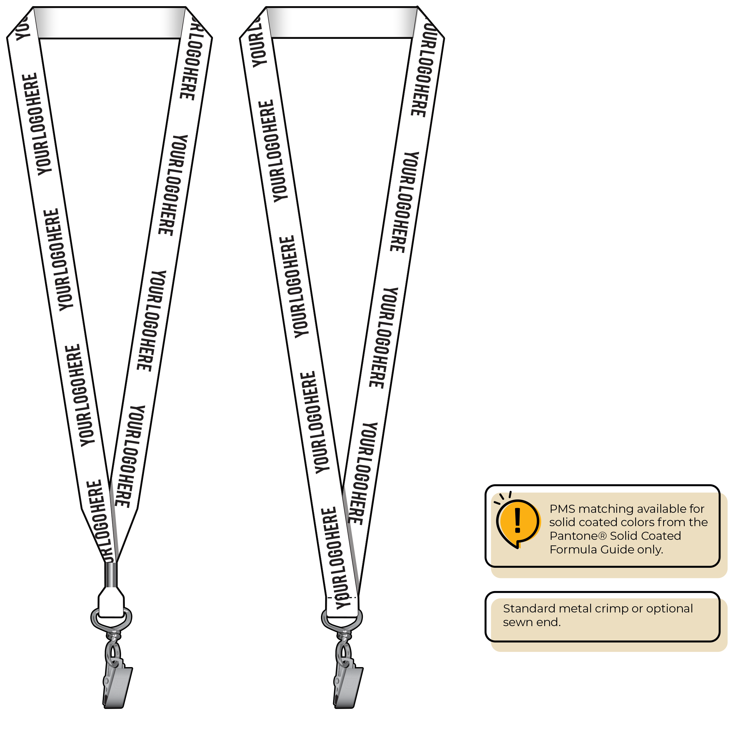 BH0013 | 3/4" MicroWeave Silkscreen Lanyards :: STANDARD END ATTACHMENTS