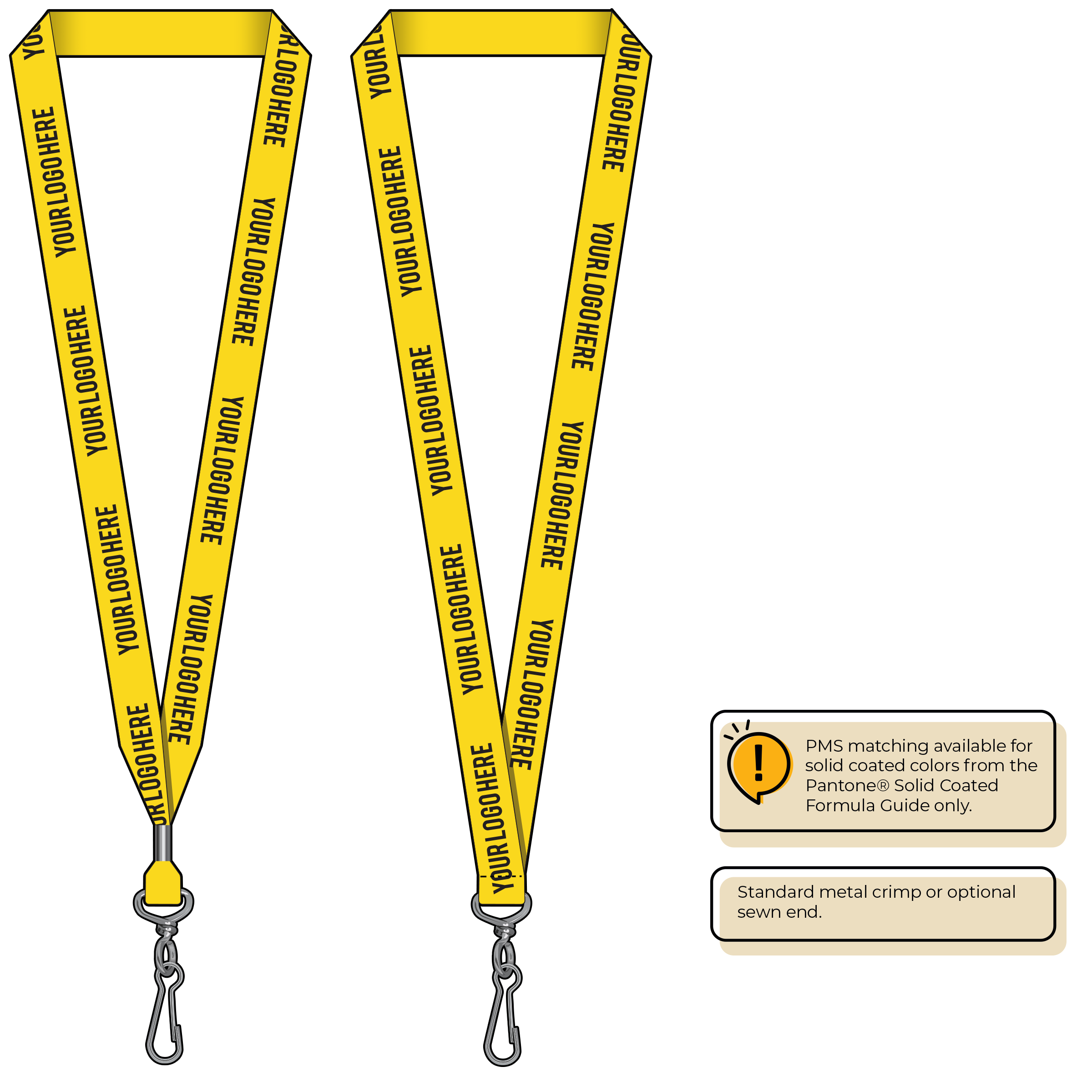 BH0013 | 3/4" MicroWeave Silkscreen Lanyards :: STANDARD END ATTACHMENTS