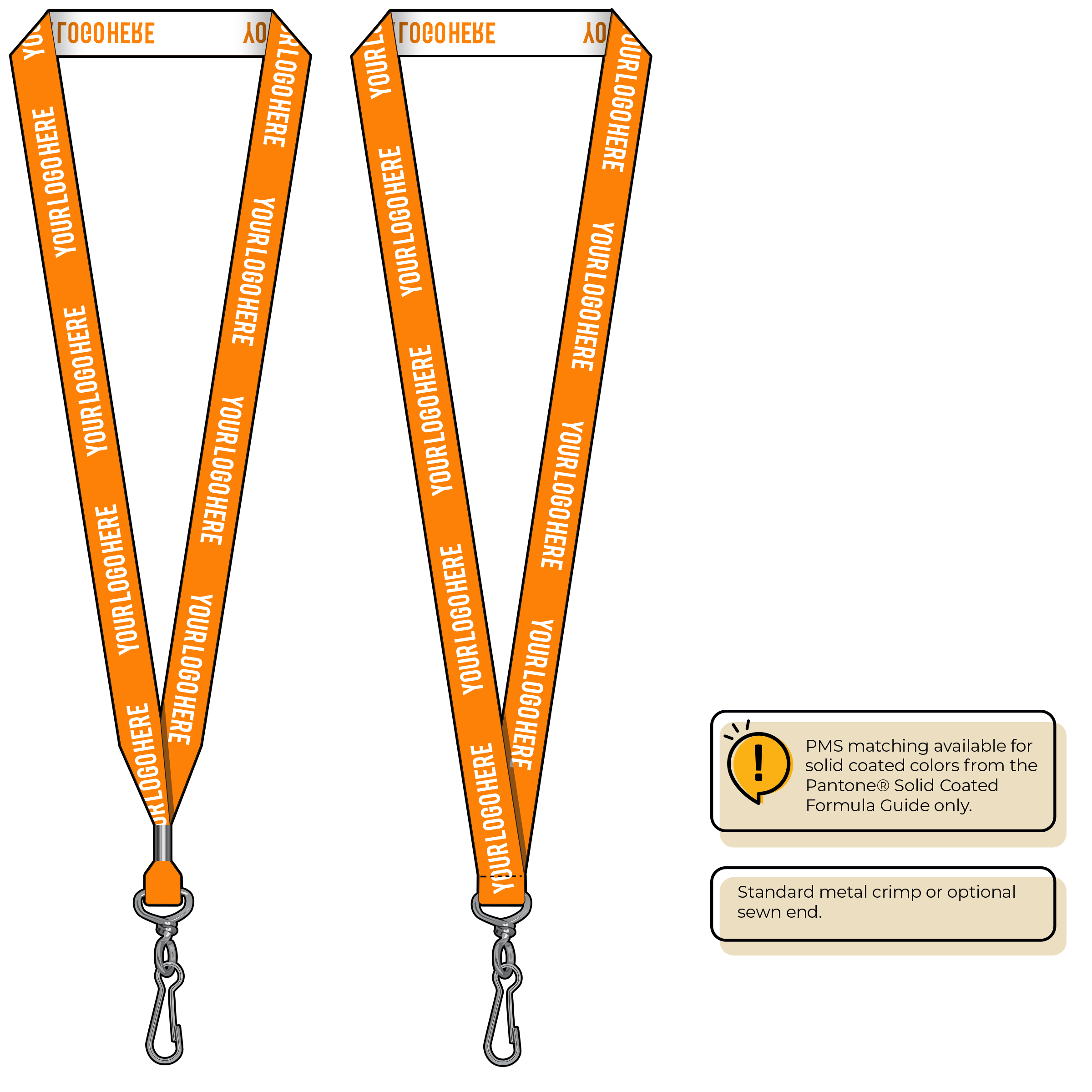 BH0023 | 3/4" Woven Lanyards :: STANDARD END ATTACHMENTS