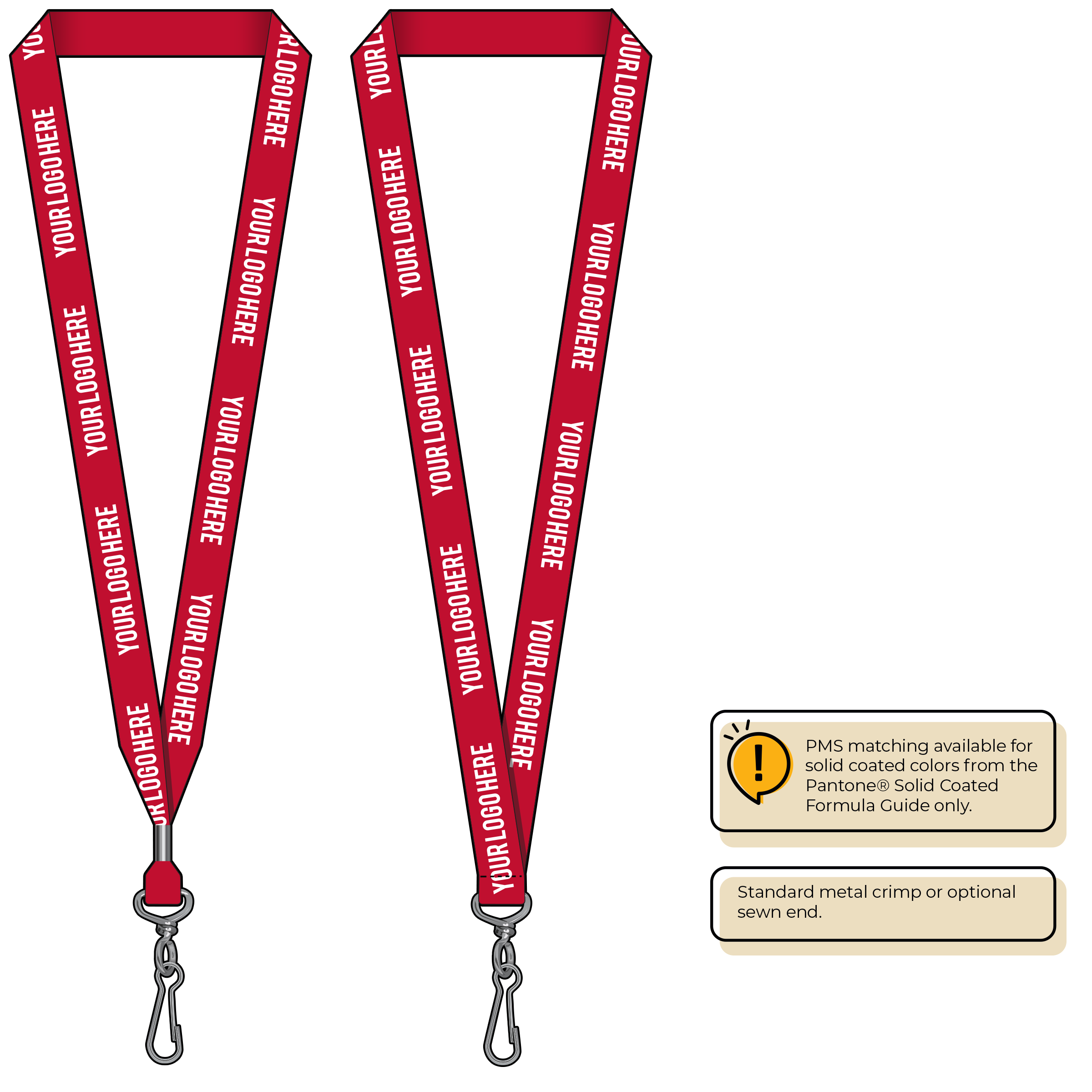 BH0013 | 3/4" MicroWeave Silkscreen Lanyards :: STANDARD END ATTACHMENTS