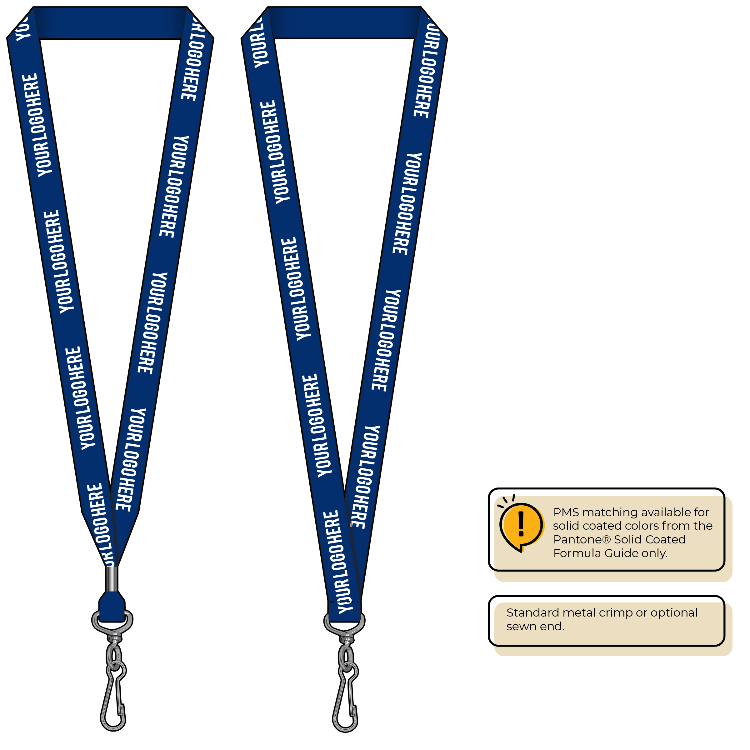 BH0013 | 3/4" MicroWeave Silkscreen Lanyards :: STANDARD END ATTACHMENTS