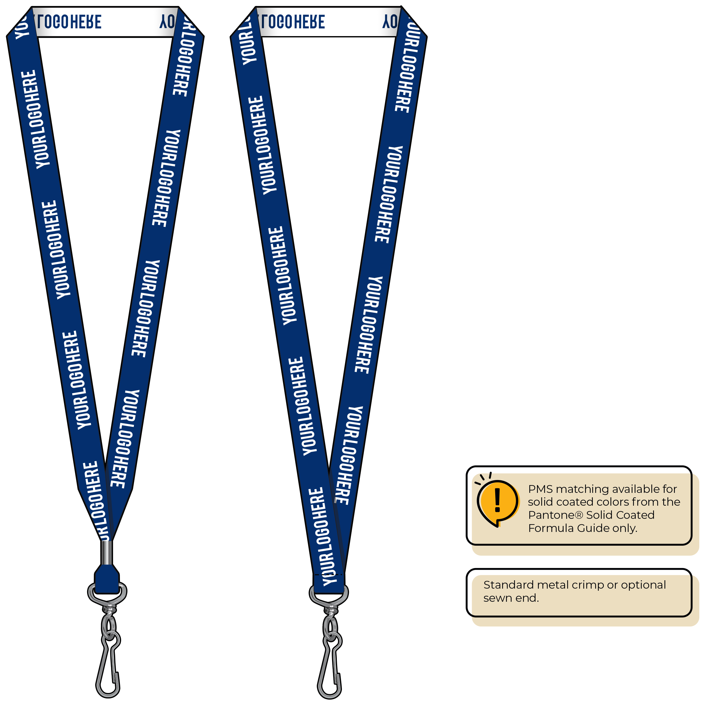 BH0023 | 3/4" Woven Lanyards :: STANDARD END ATTACHMENTS