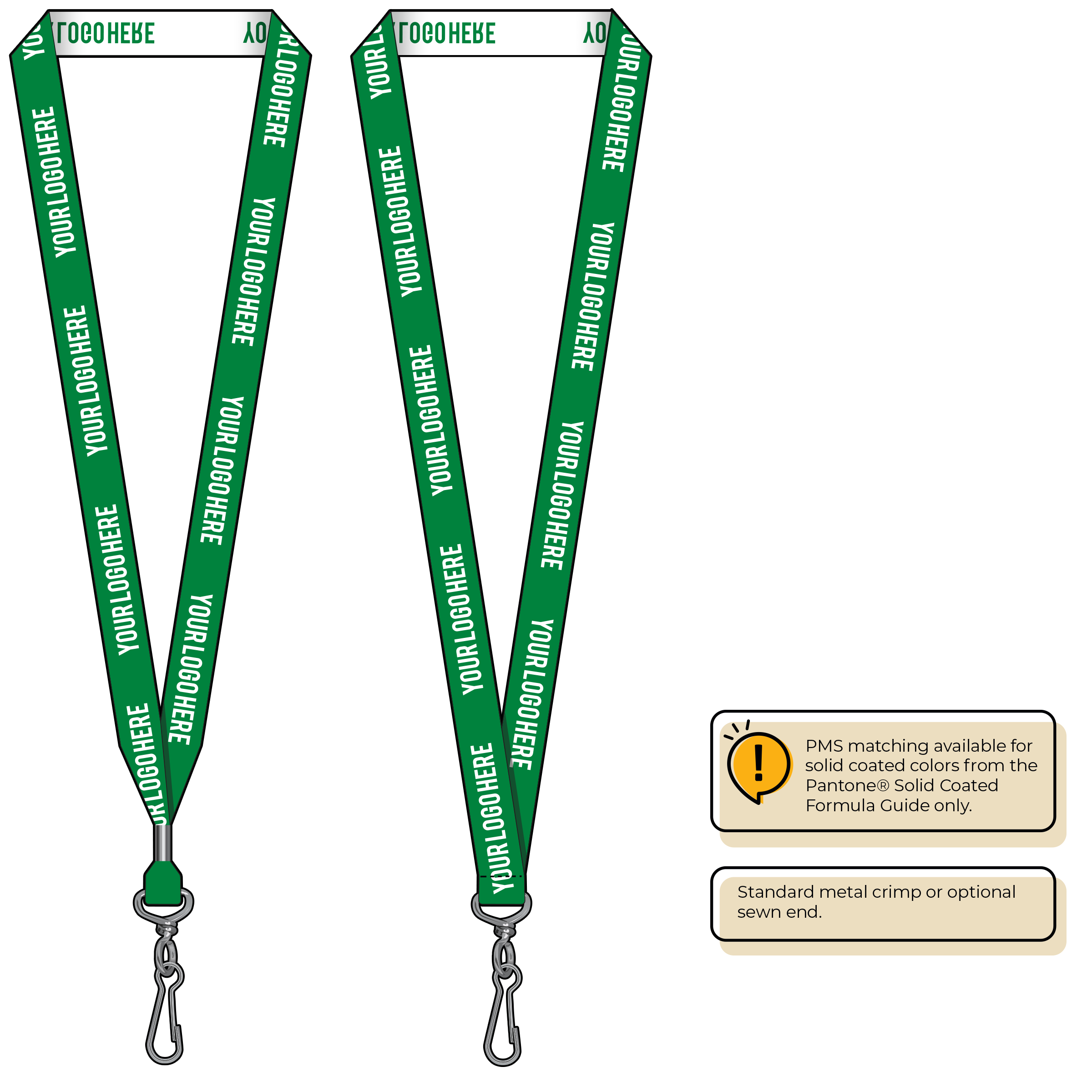 BH0023 | 3/4" Woven Lanyards :: STANDARD END ATTACHMENTS