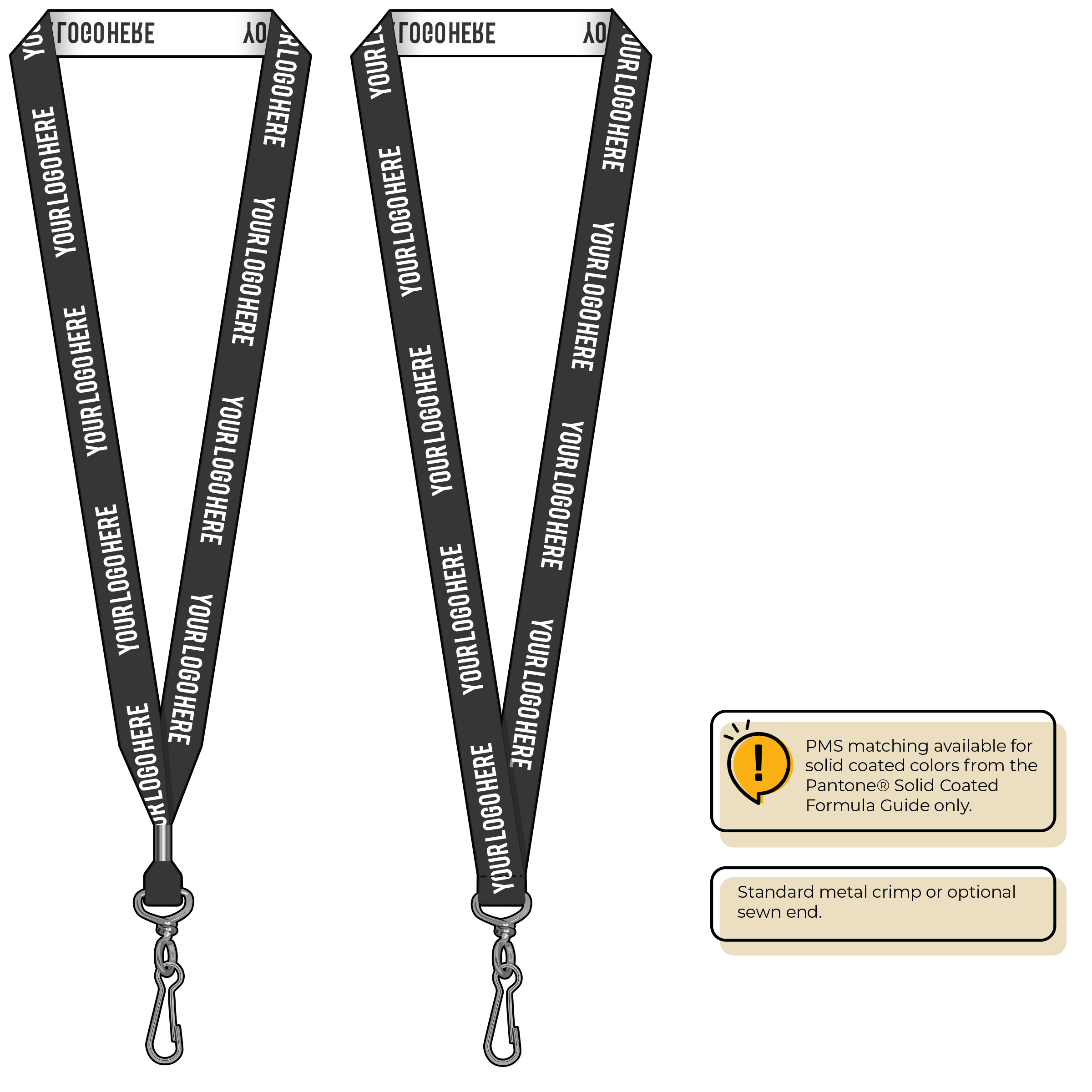 BH0023 | 3/4" Woven Lanyards :: STANDARD END ATTACHMENTS