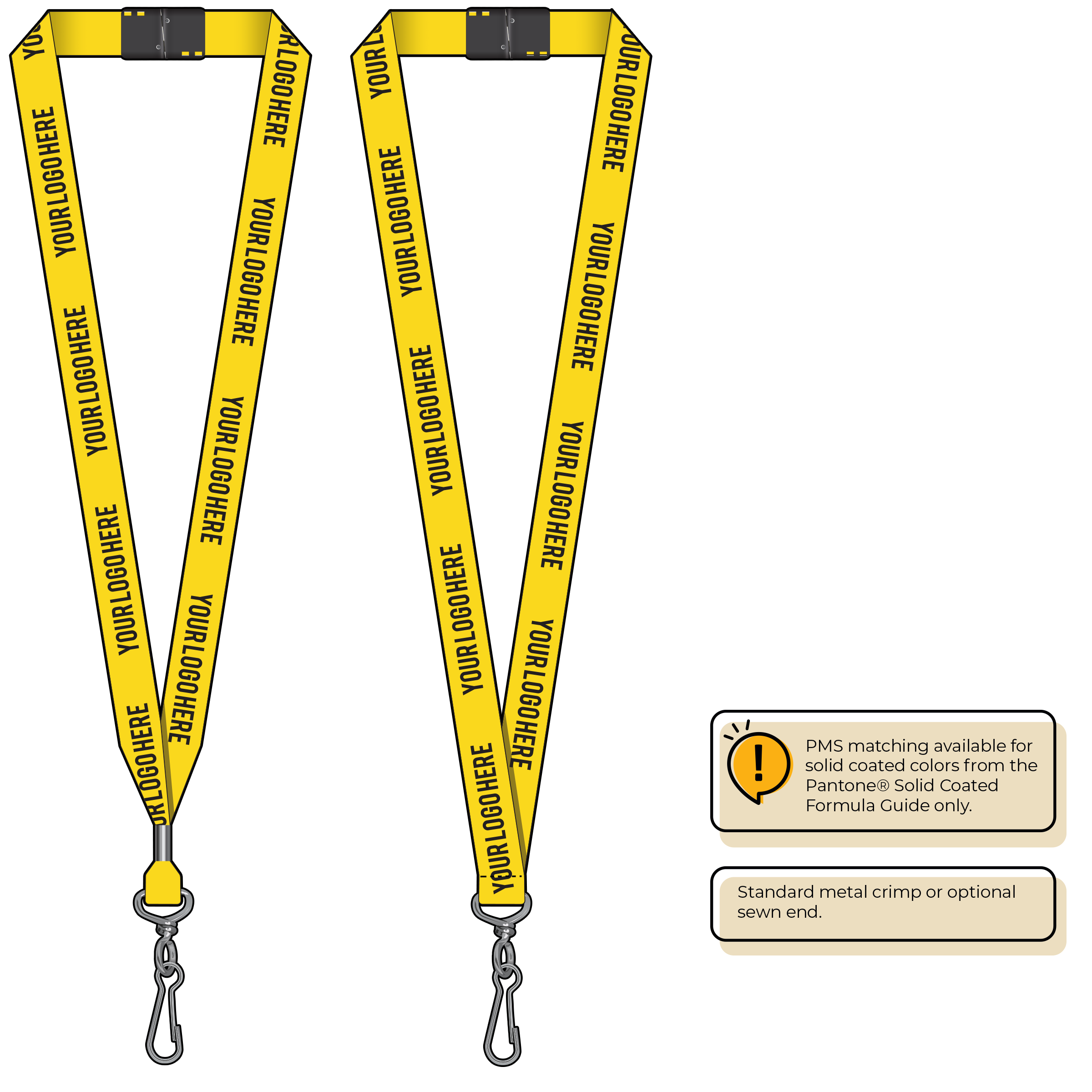 BH0013 | 3/4" MicroWeave Silkscreen Lanyards :: STANDARD END ATTACHMENTS