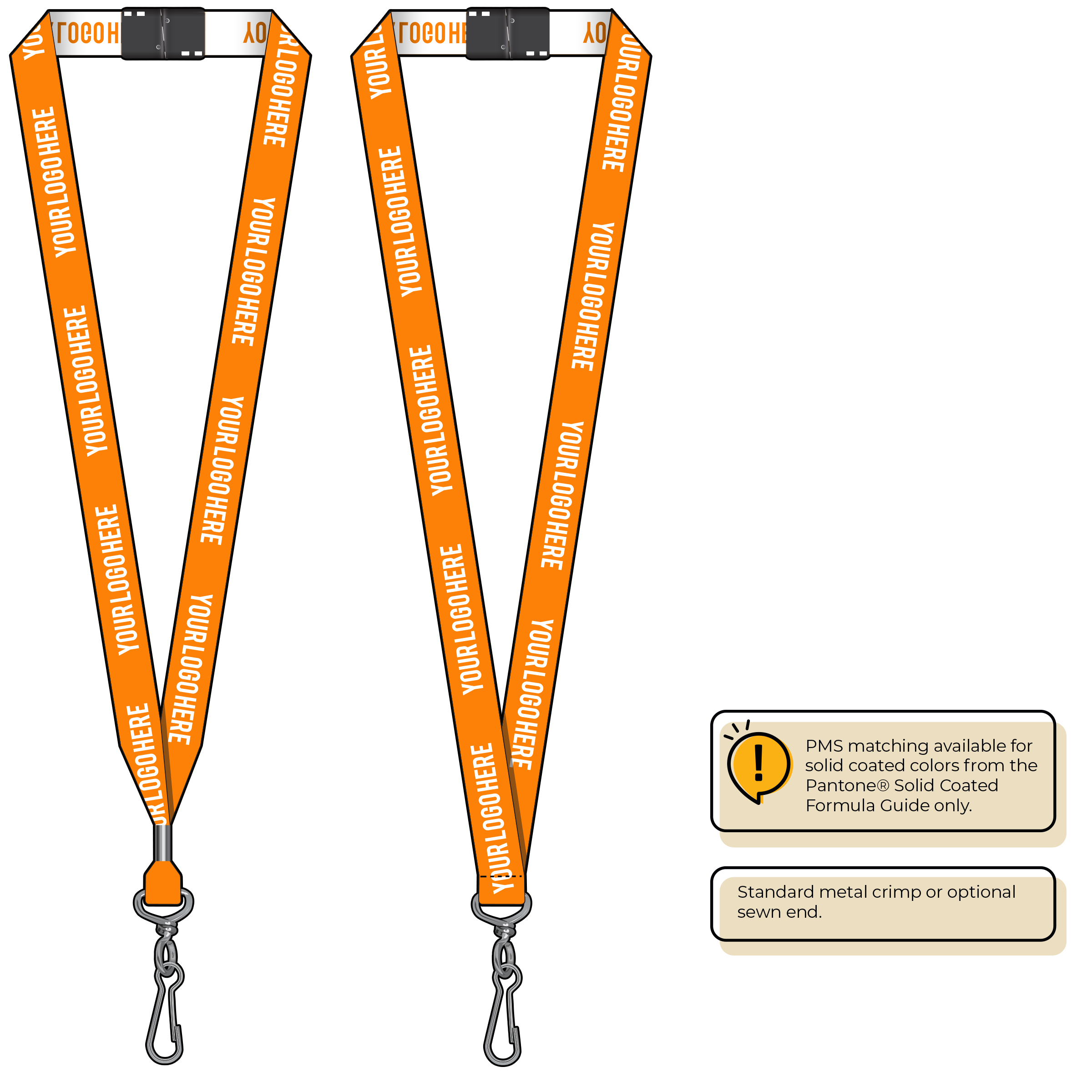 BH0023 | 3/4" Woven Lanyards :: STANDARD END ATTACHMENTS