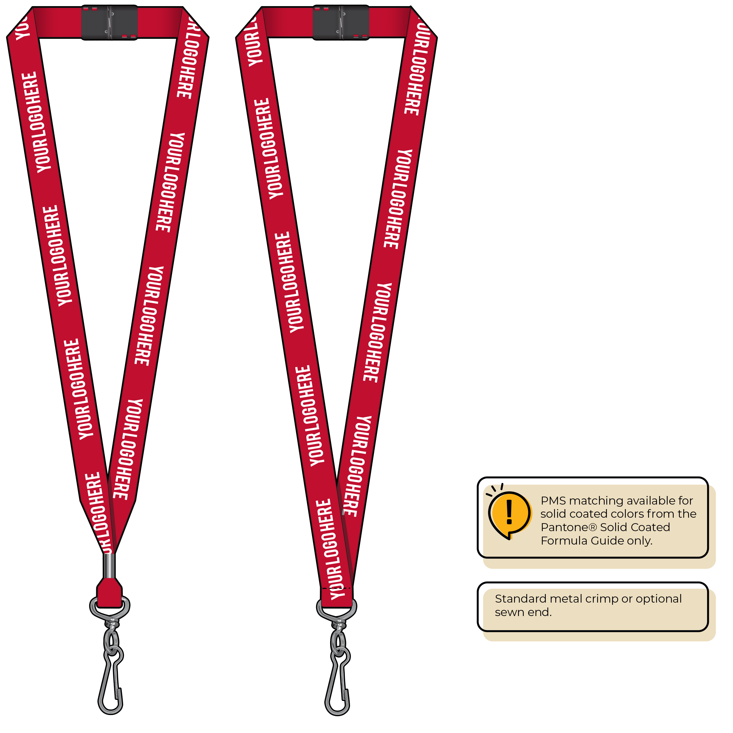 BH0013 | 3/4" MicroWeave Silkscreen Lanyards :: STANDARD END ATTACHMENTS